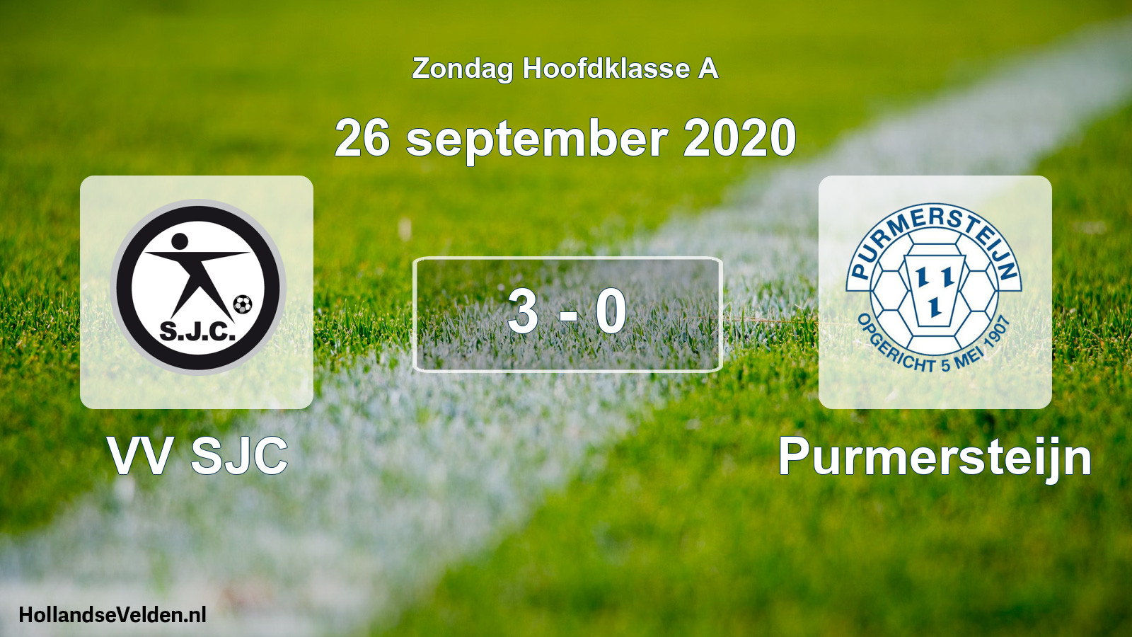 Gespeelde wedstrijd: VV SJC - Purmersteijn 3 - 0 (26 september 2020)