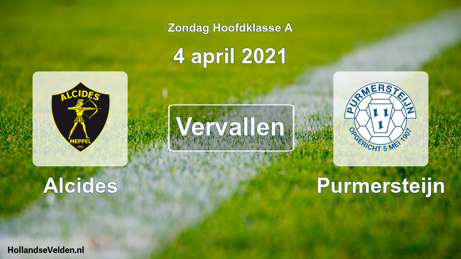 Geplande wedstrijd: Alcides - Purmersteijn (4 april 2021)