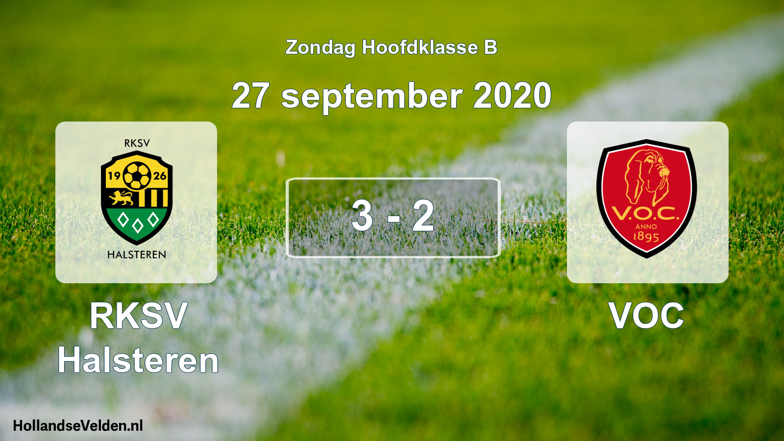 Gespeelde wedstrijd: RKSV Halsteren - VOC 3 - 2 (27 september 2020)