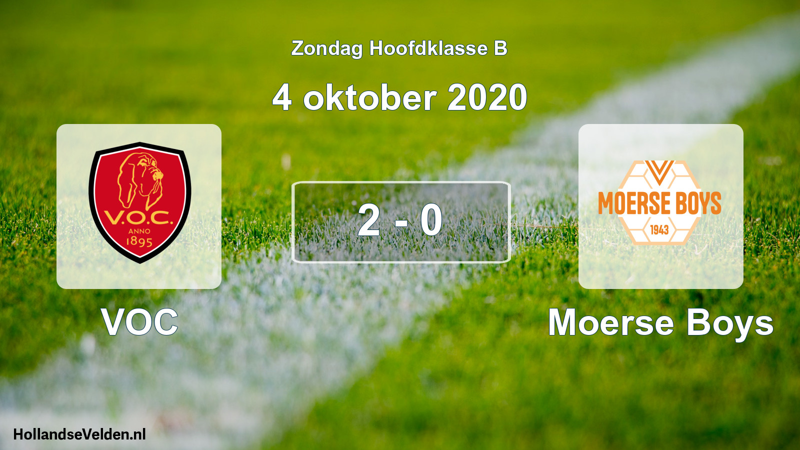 Gespeelde wedstrijd: VOC - Moerse Boys 2 - 0 (4 oktober 2020)
