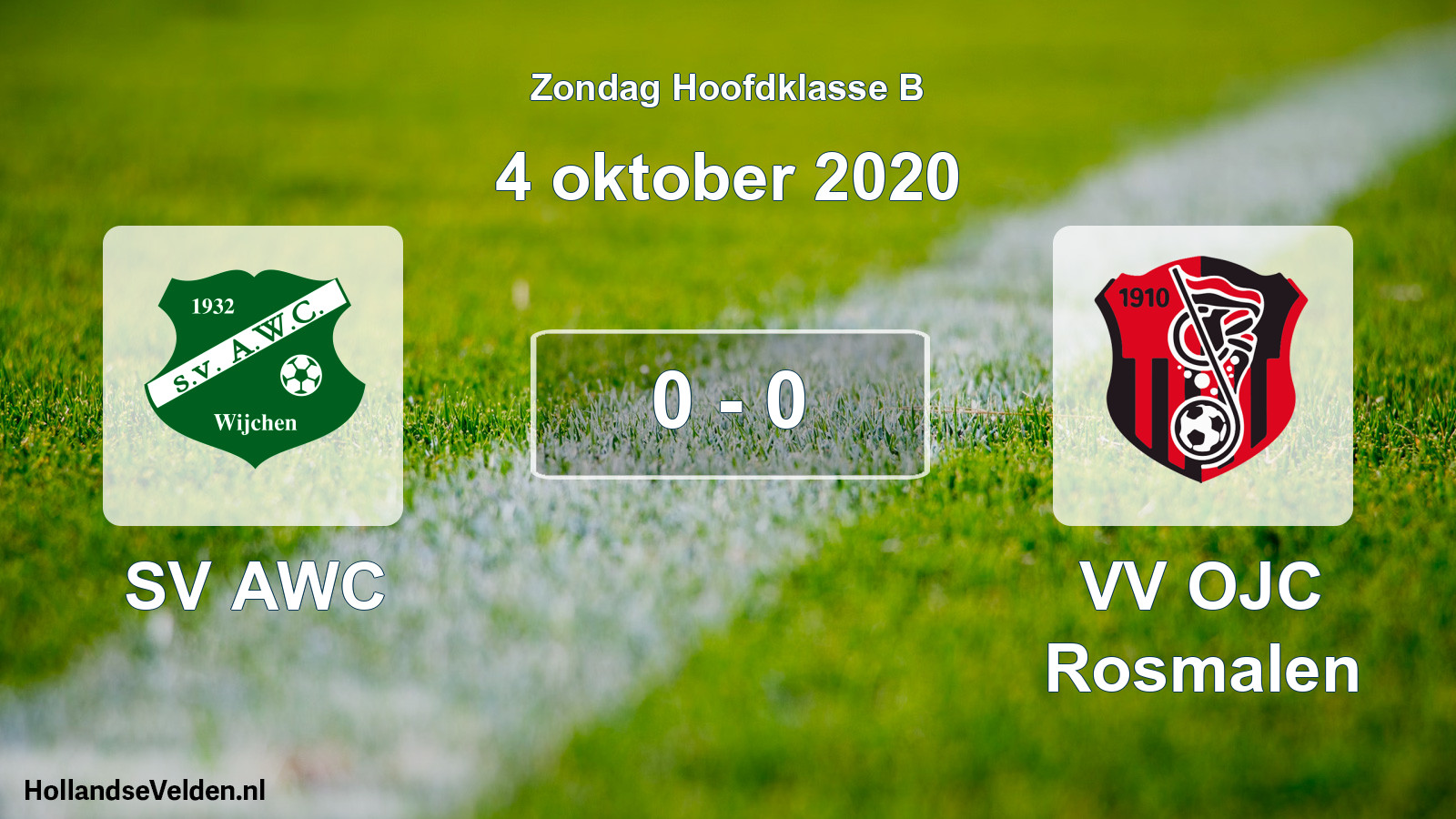 Gespeelde wedstrijd: SV AWC - VV OJC Rosmalen 0 - 0 (4 oktober 2020)