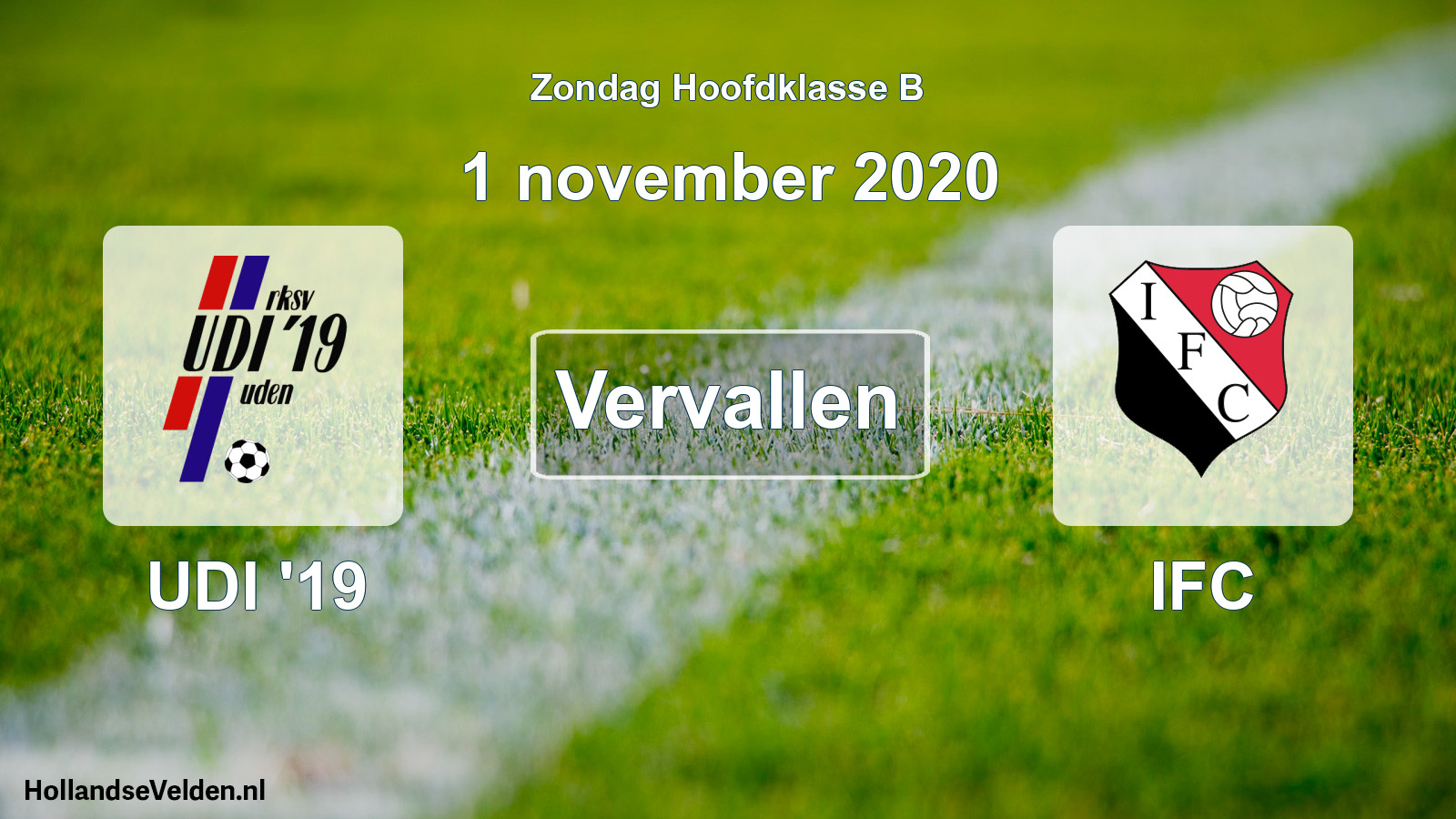 Geplande wedstrijd: UDI '19 - IFC (1 november 2020)