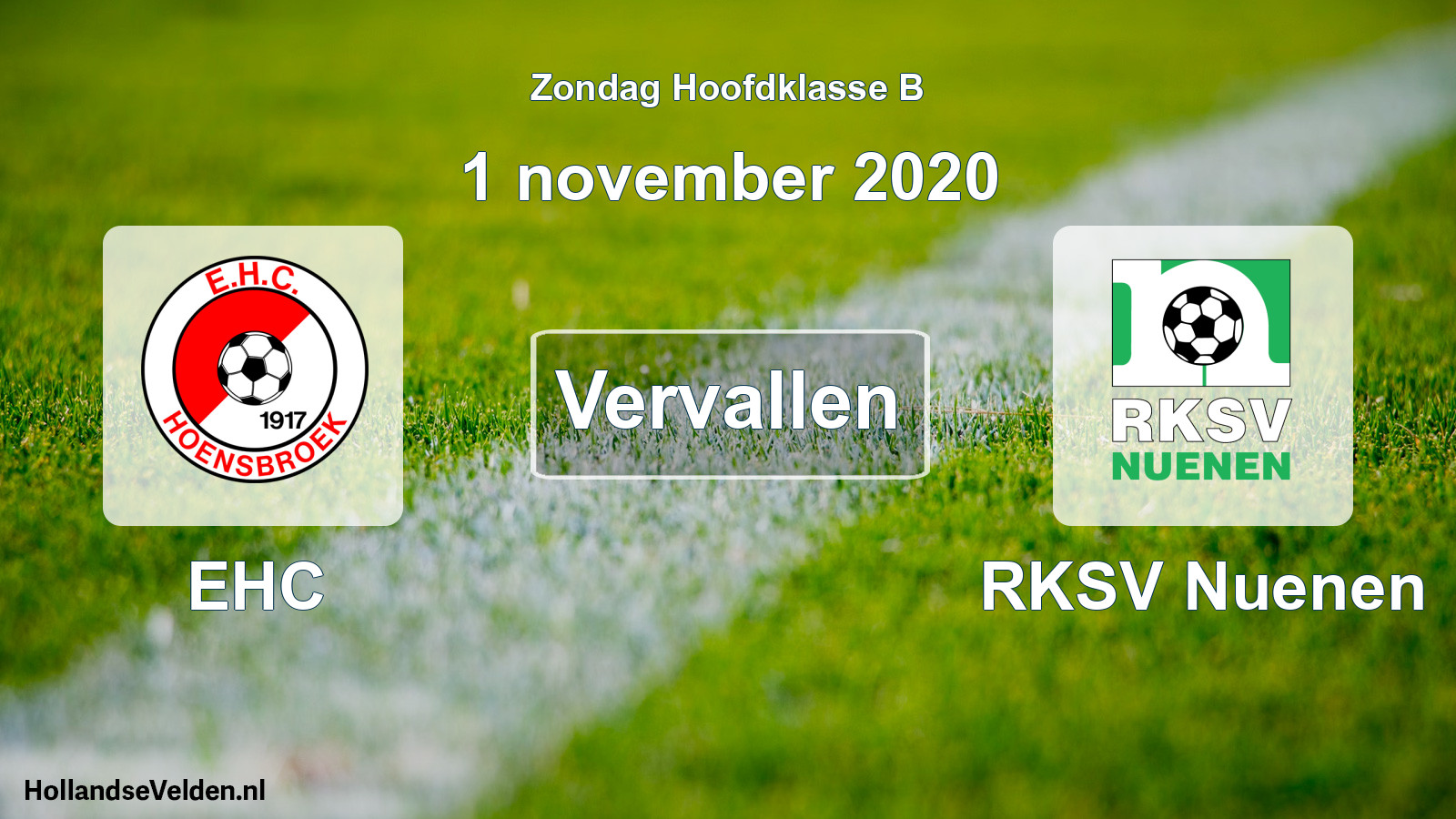 Geplande wedstrijd: EHC - RKSV Nuenen (1 november 2020)
