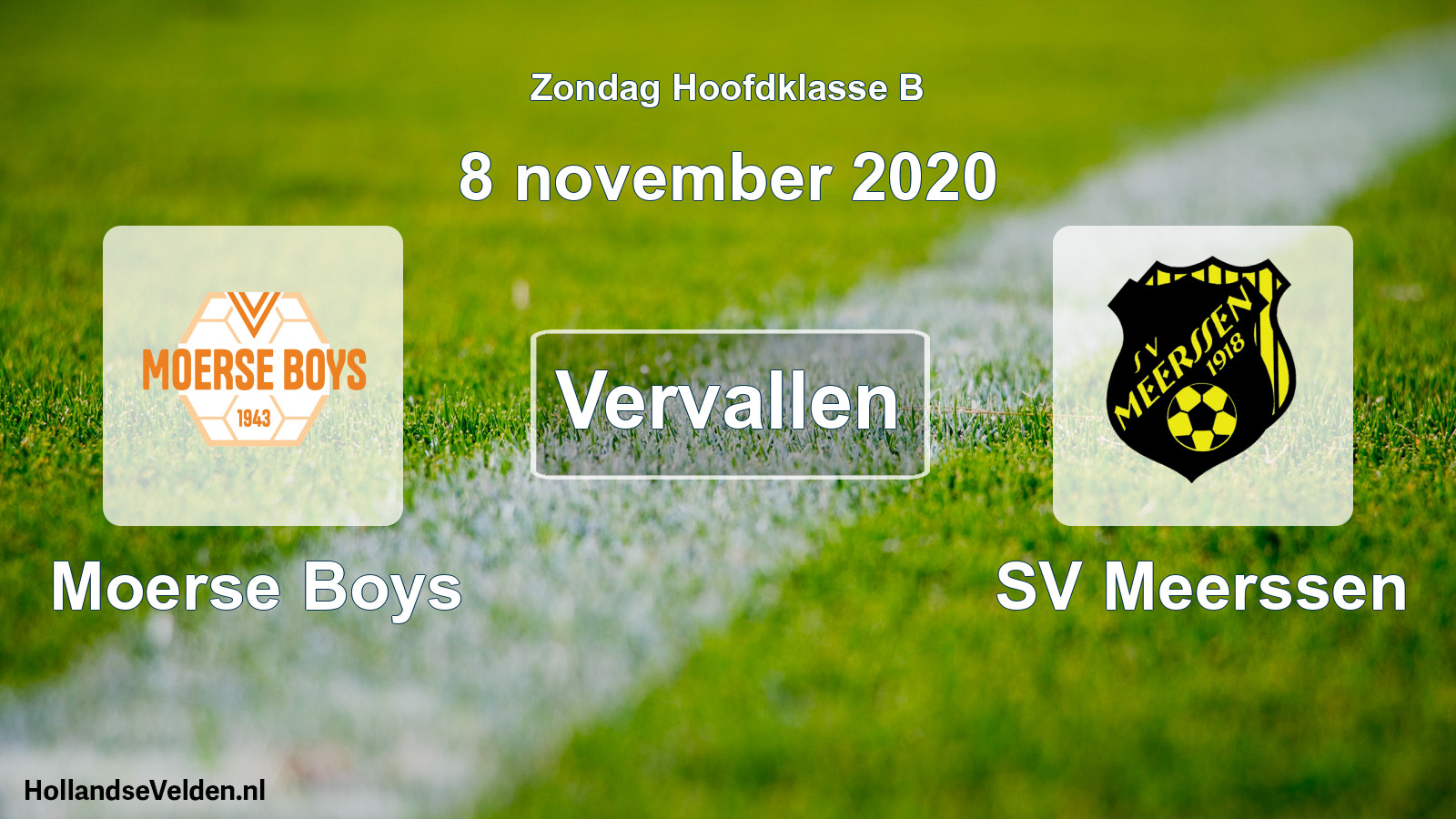 Geplande wedstrijd: Moerse Boys - SV Meerssen (8 november 2020)