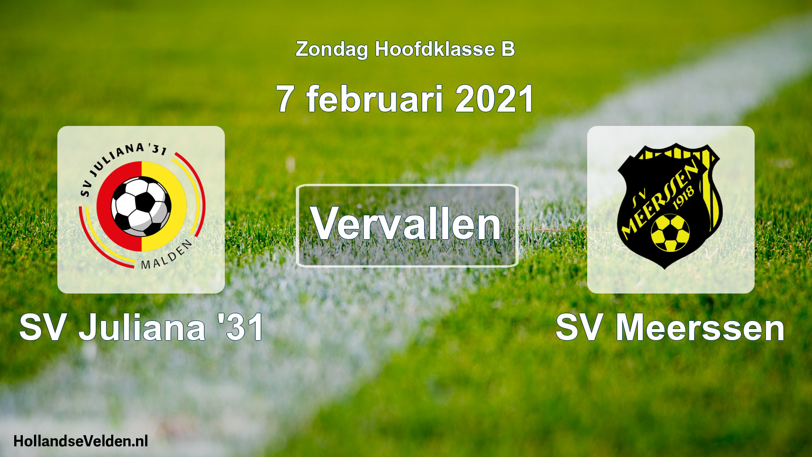 Geplande wedstrijd: SV Juliana '31 - SV Meerssen (7 februari 2021)