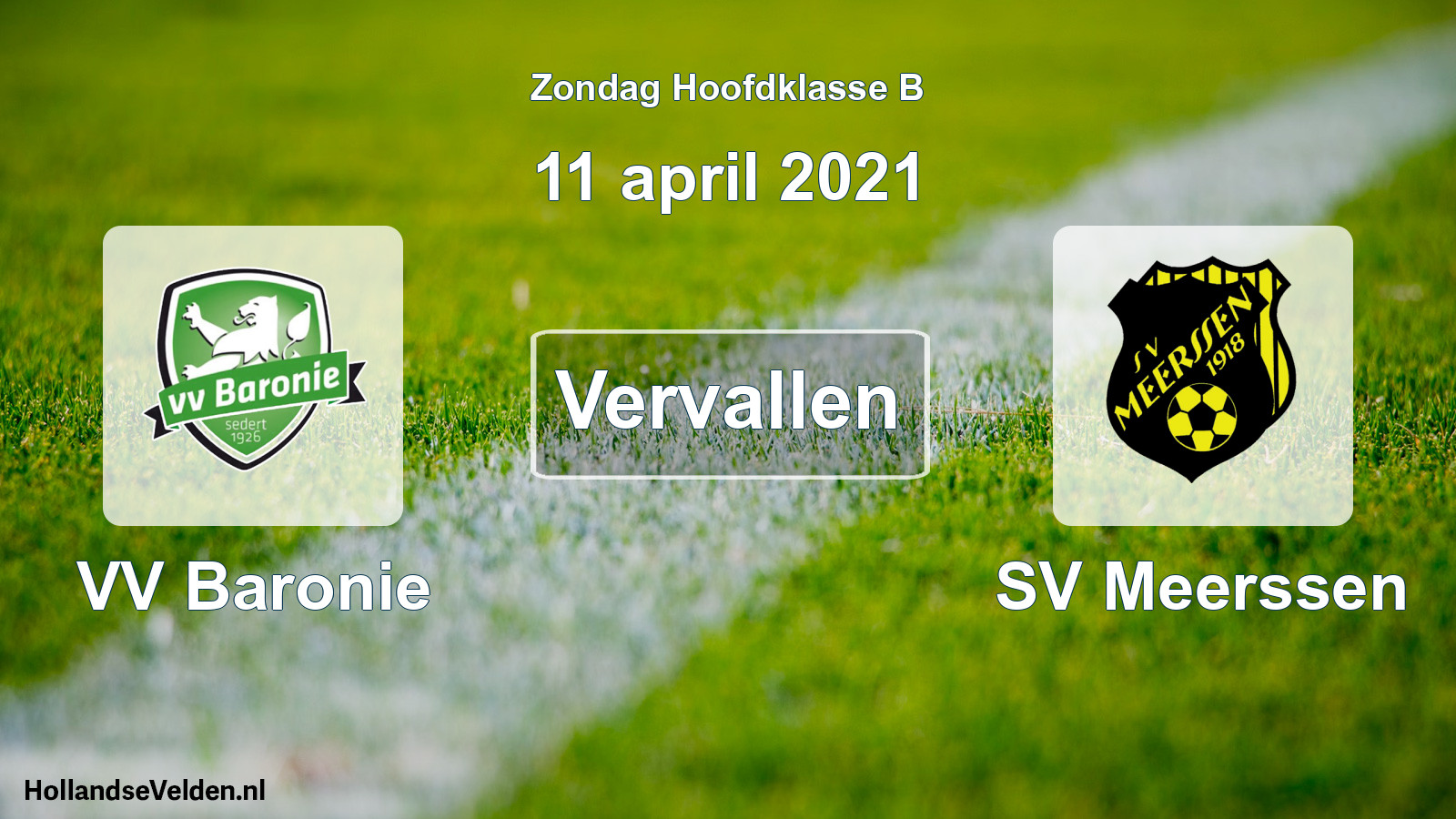 Geplande wedstrijd: VV Baronie - SV Meerssen (11 april 2021)