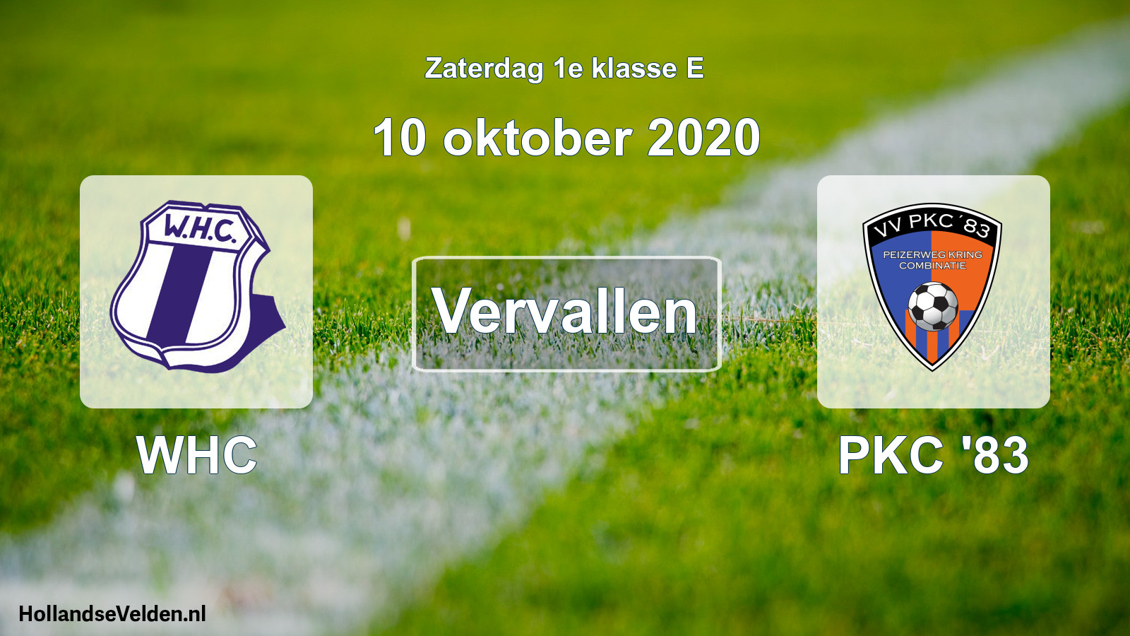 Geplande wedstrijd: WHC - PKC '83 (10 oktober 2020)