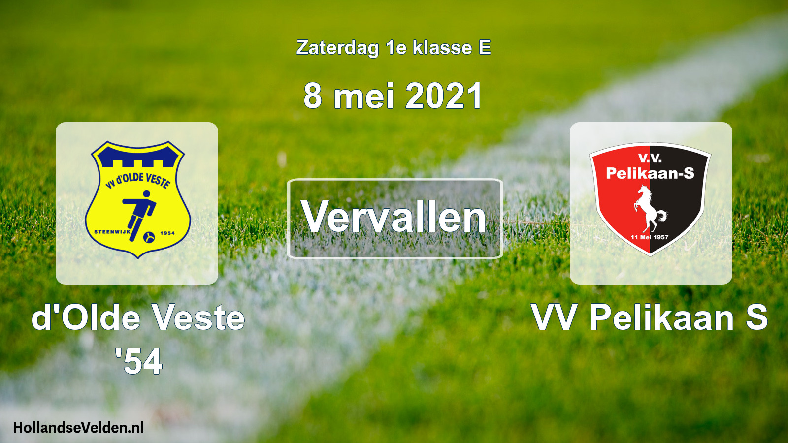 Geplande wedstrijd: d'Olde Veste '54 - VV Pelikaan S (8 mei 2021)