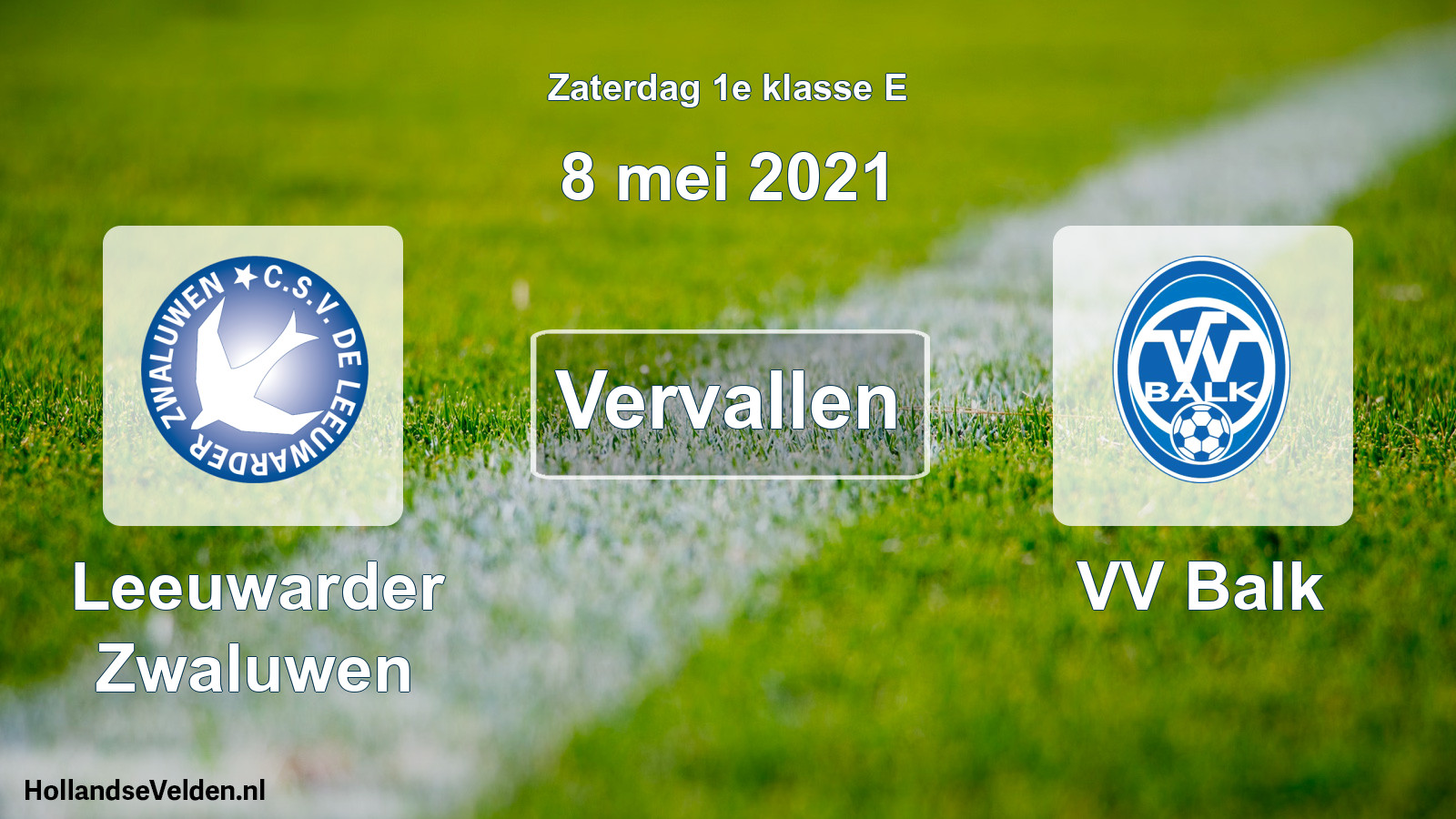 Geplande wedstrijd: Leeuwarder Zwaluwen - VV Balk (8 mei 2021)