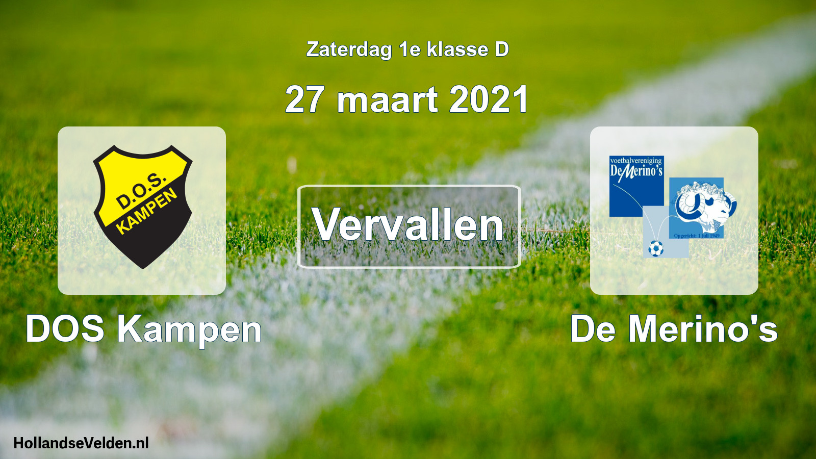 Geplande wedstrijd: DOS Kampen - De Merino's (27 maart 2021)