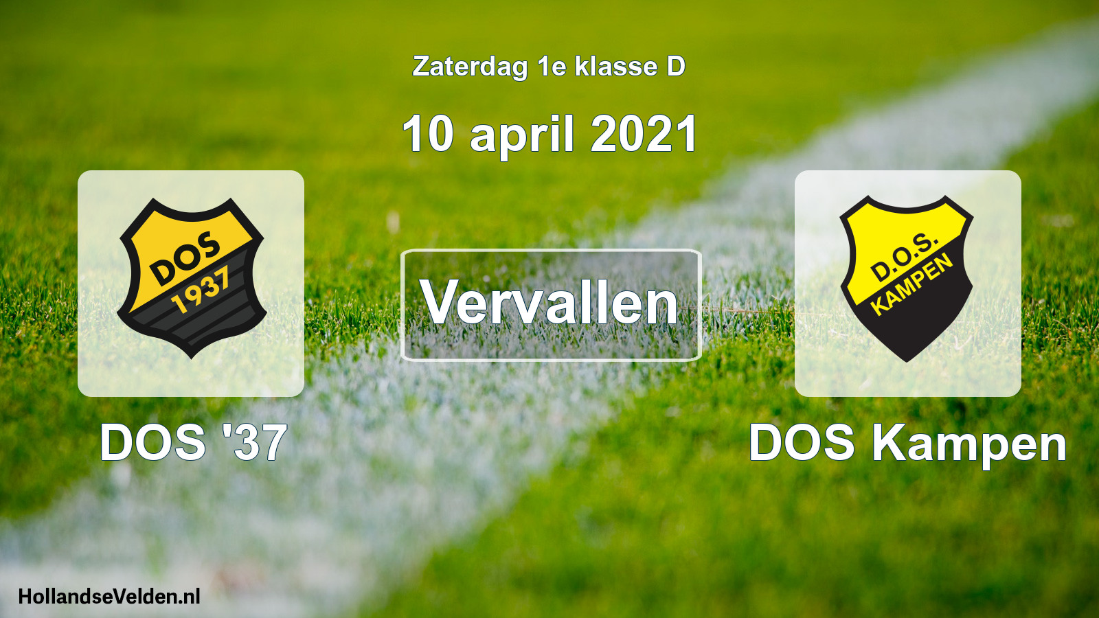 Geplande wedstrijd: DOS '37 - DOS Kampen (10 april 2021)