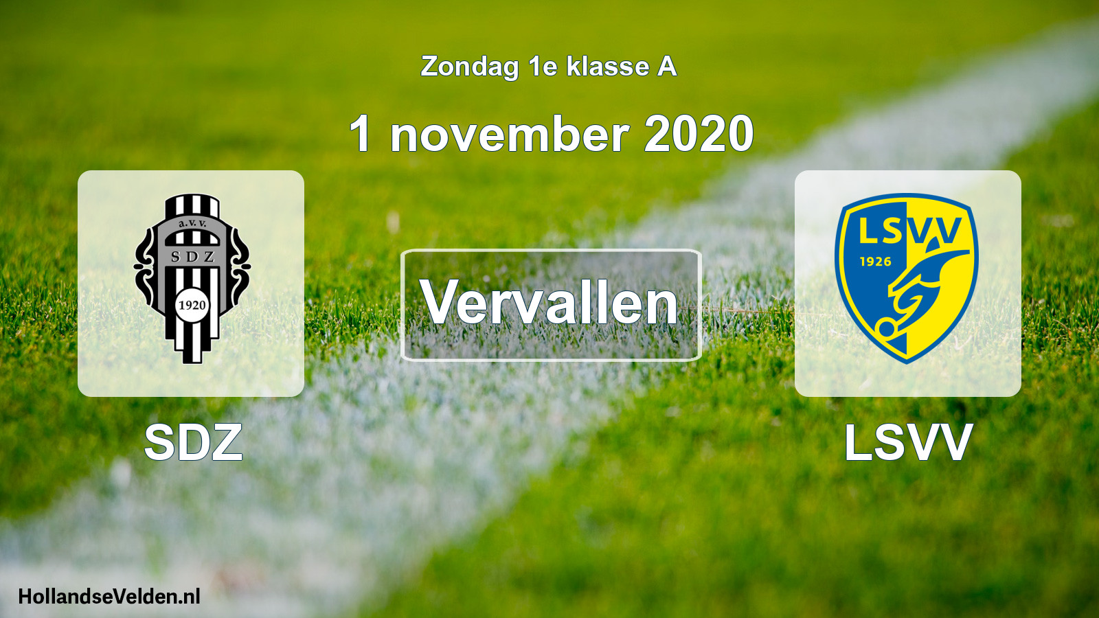 Geplande wedstrijd: SDZ - LSVV (1 november 2020)