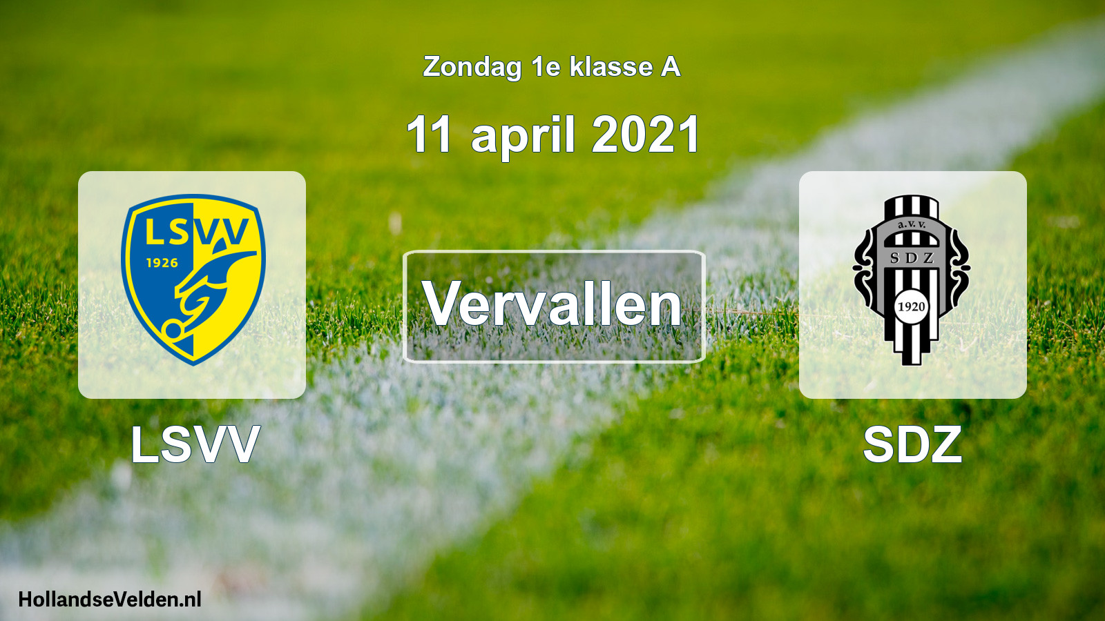 Geplande wedstrijd: LSVV - SDZ (11 april 2021)
