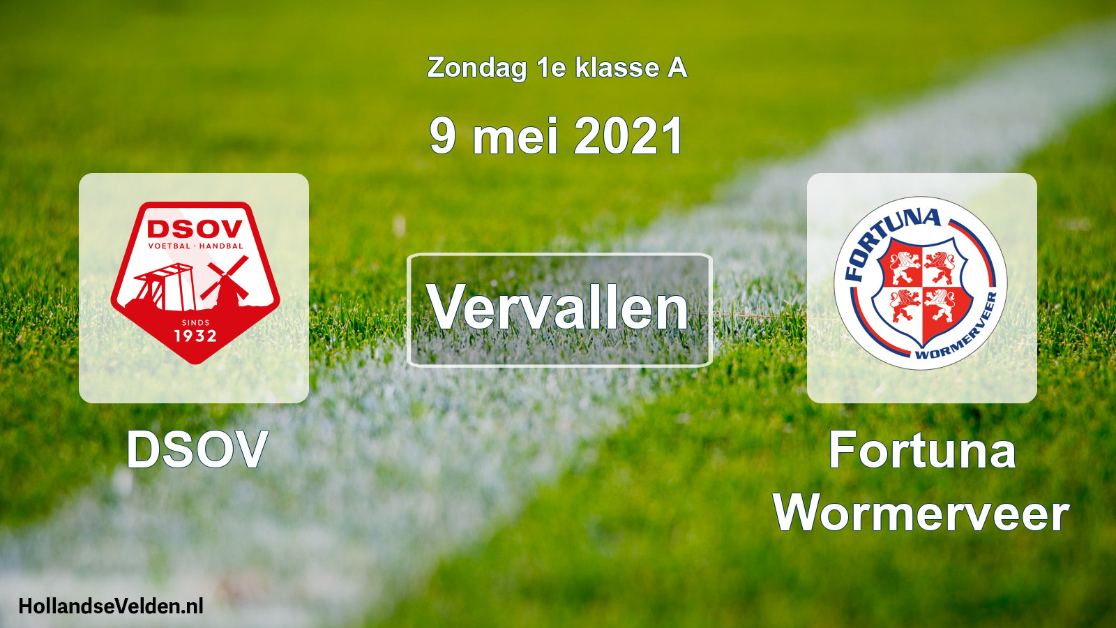 Geplande wedstrijd: DSOV - Fortuna Wormerveer (9 mei 2021)