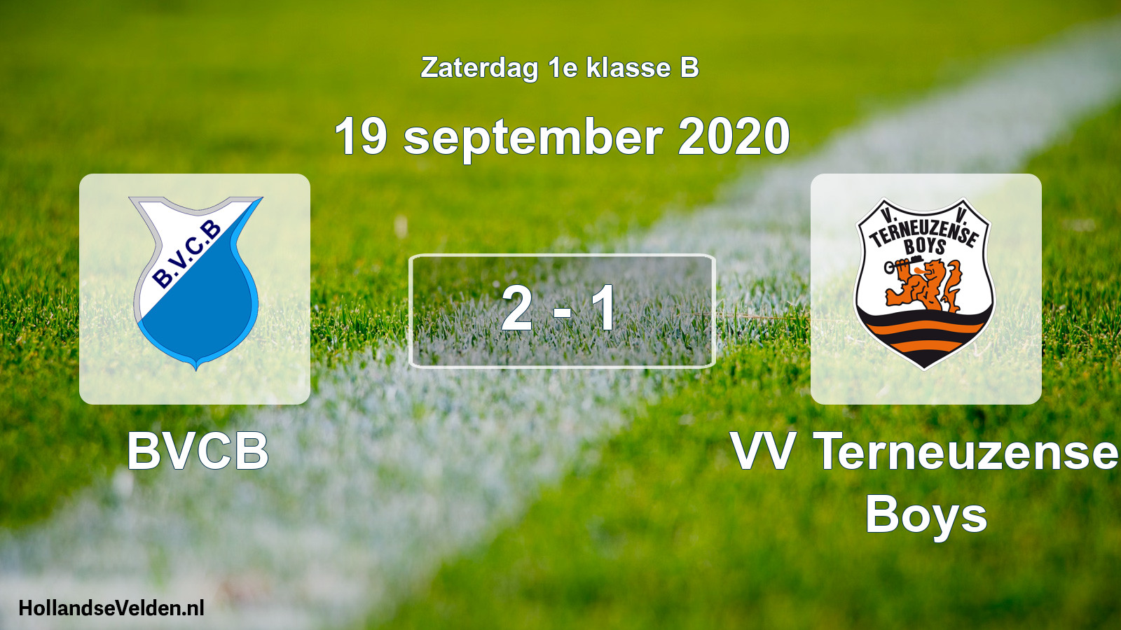 Gespeelde wedstrijd: BVCB - VV Terneuzense Boys 2 - 1 (19 september 2020)