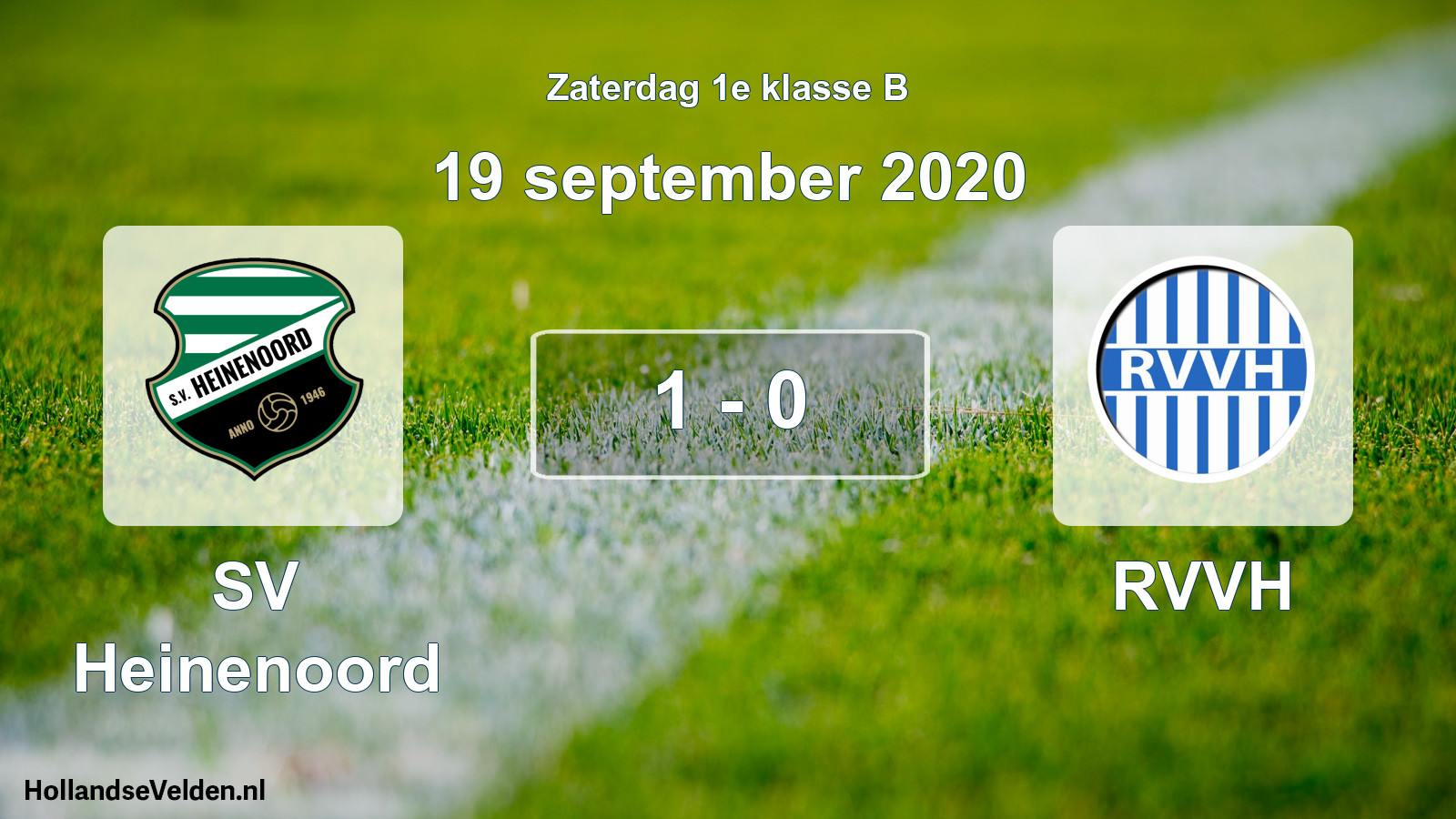Gespeelde wedstrijd: SV Heinenoord - RVVH 1 - 0 (19 september 2020)