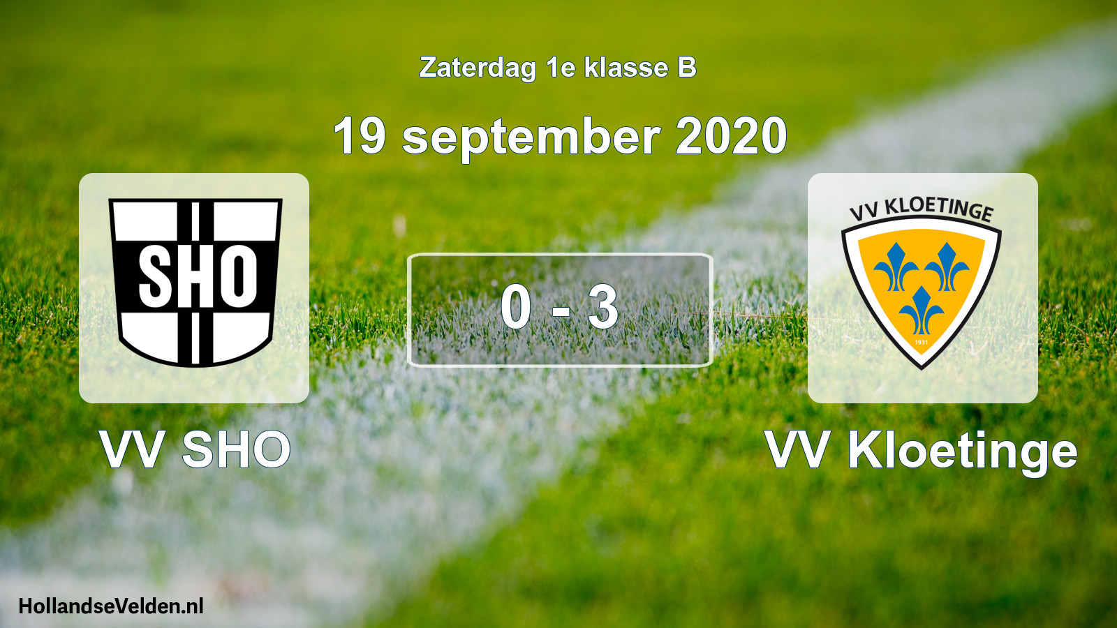 Gespeelde wedstrijd: VV SHO - VV Kloetinge 0 - 3 (19 september 2020)