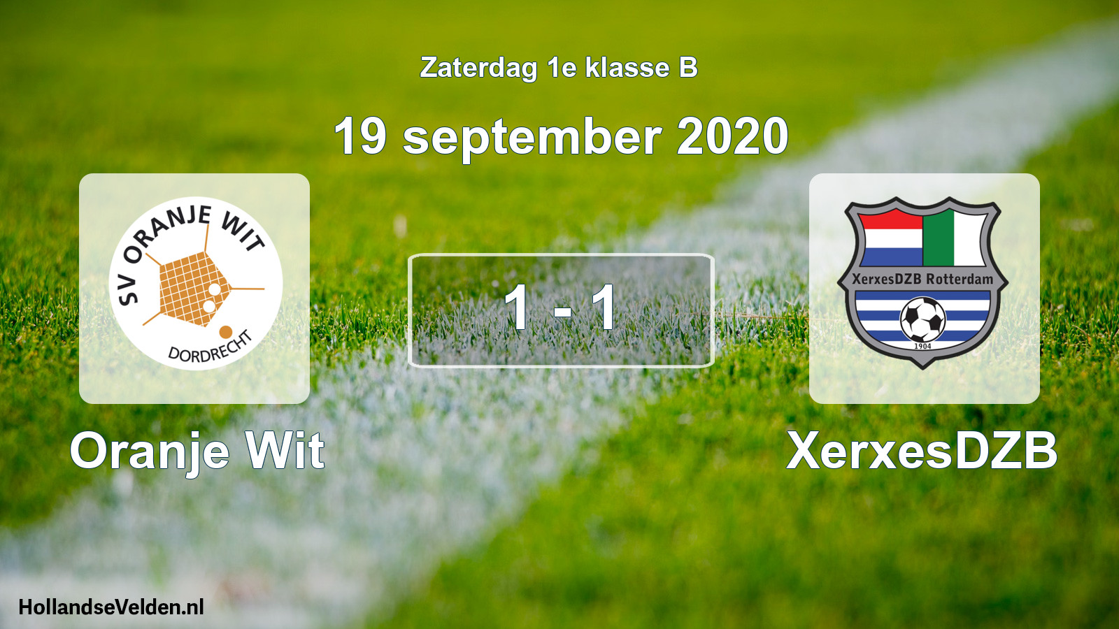 Gespeelde wedstrijd: Oranje Wit - XerxesDZB 1 - 1 (19 september 2020)