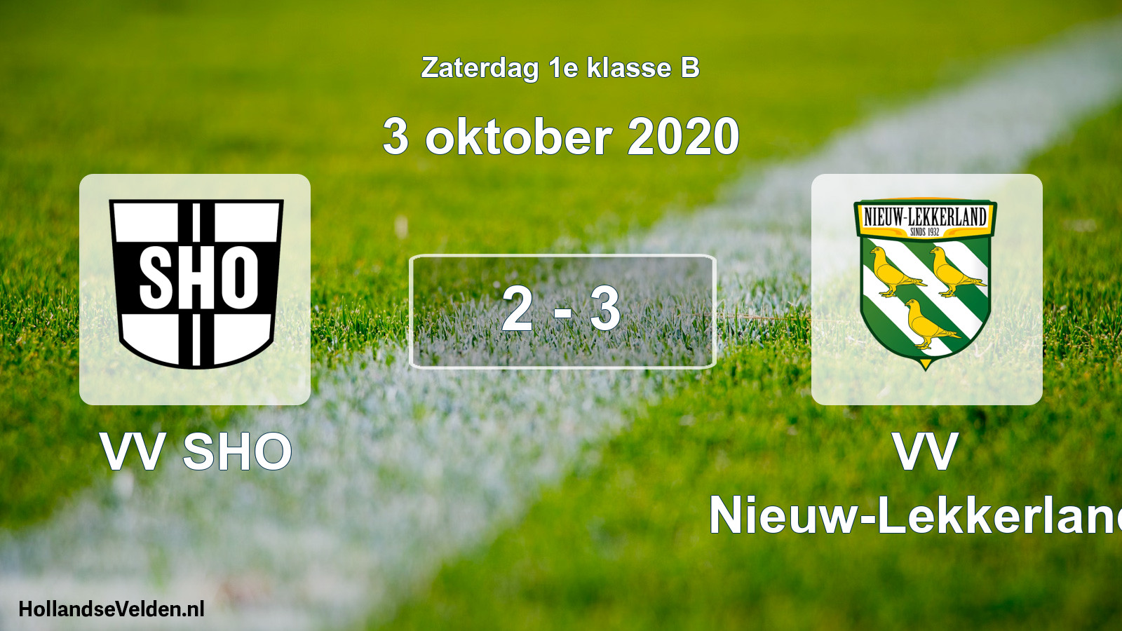 Gespeelde wedstrijd: VV SHO - VV Nieuw-Lekkerland 2 - 3 (3 oktober 2020)