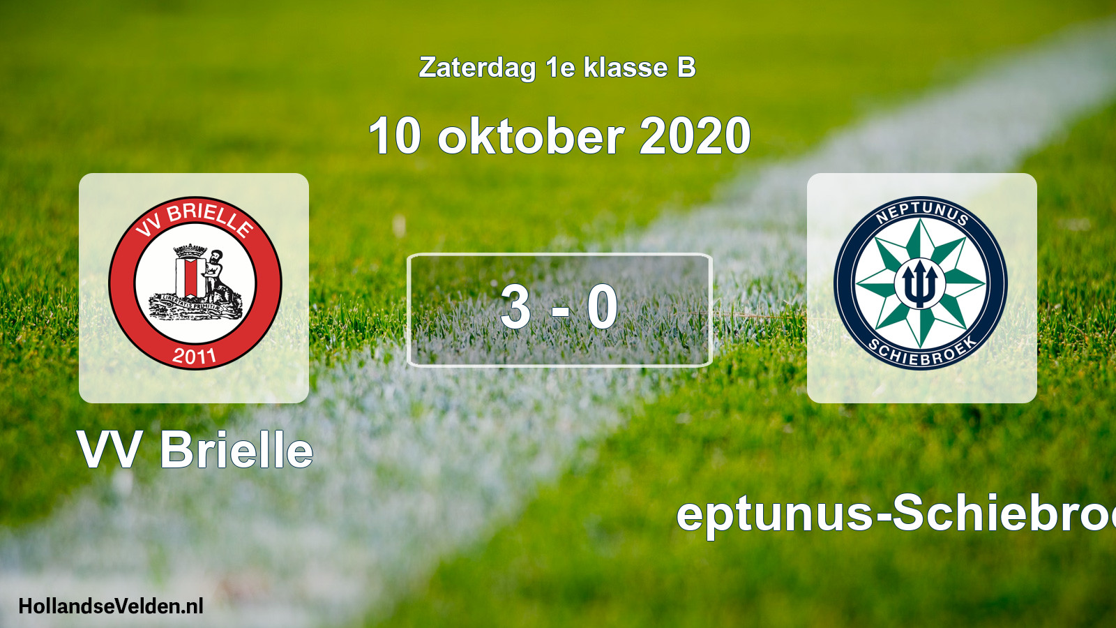 Gespeelde wedstrijd: VV Brielle - Neptunus-Schiebroek 3 - 0 (10 oktober 2020)