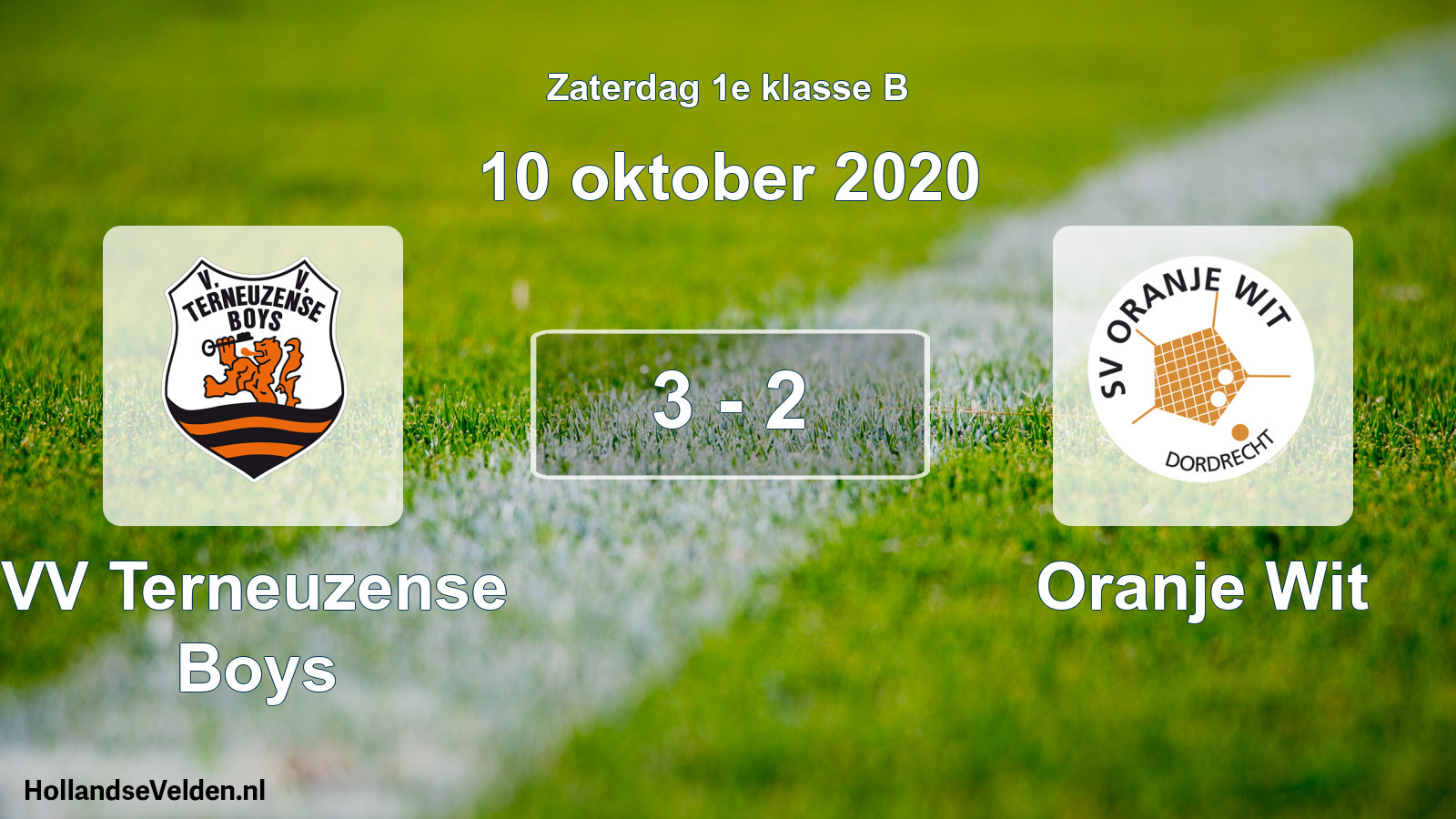 Gespeelde wedstrijd: VV Terneuzense Boys - Oranje Wit 3 - 2 (10 oktober 2020)