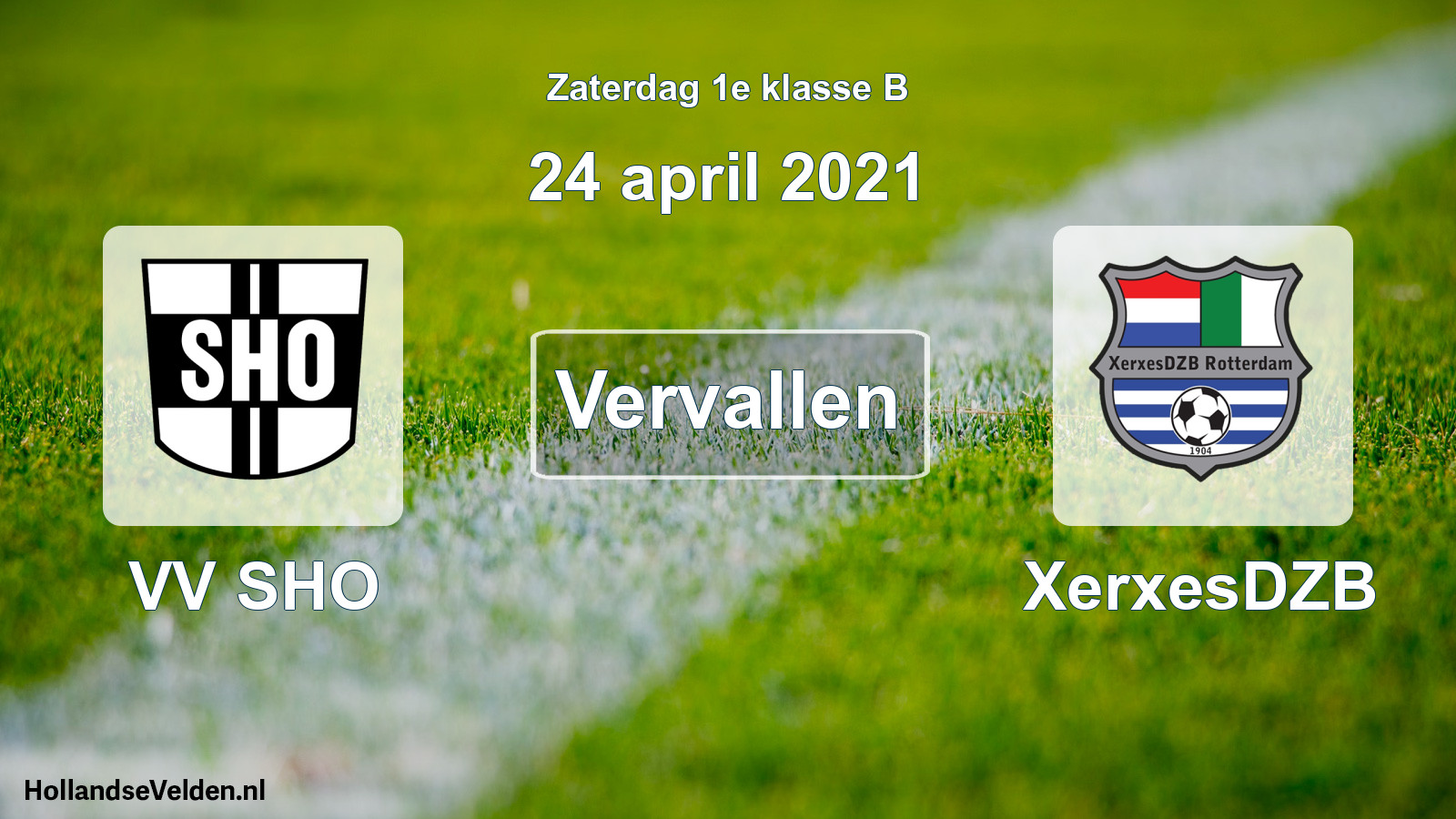 Geplande wedstrijd: VV SHO - XerxesDZB (24 april 2021)
