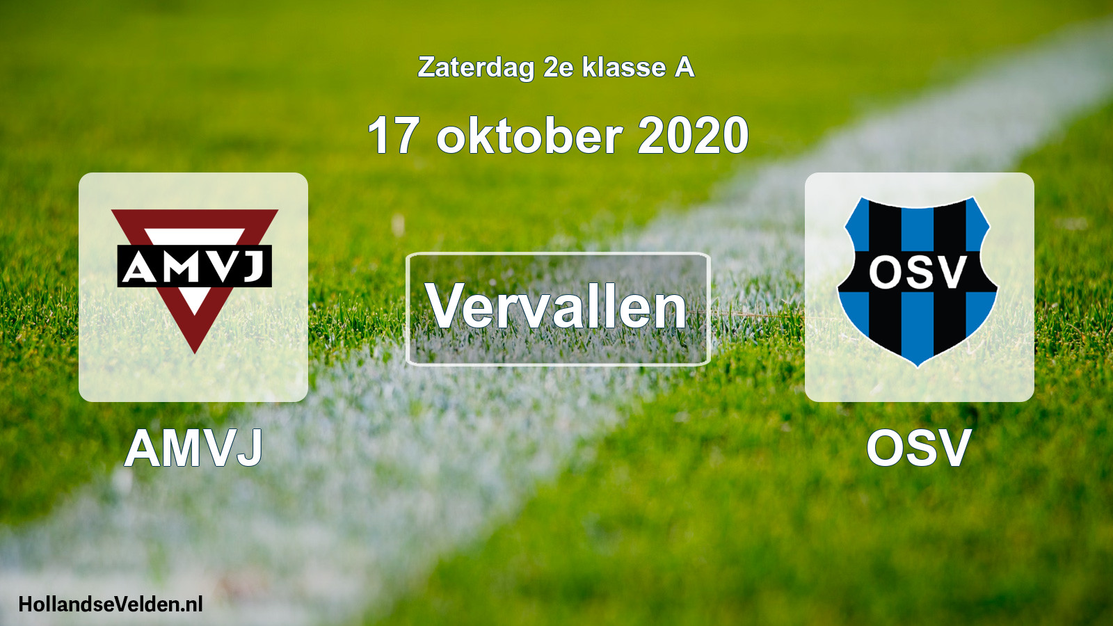 Geplande wedstrijd: AMVJ - OSV (17 oktober 2020)