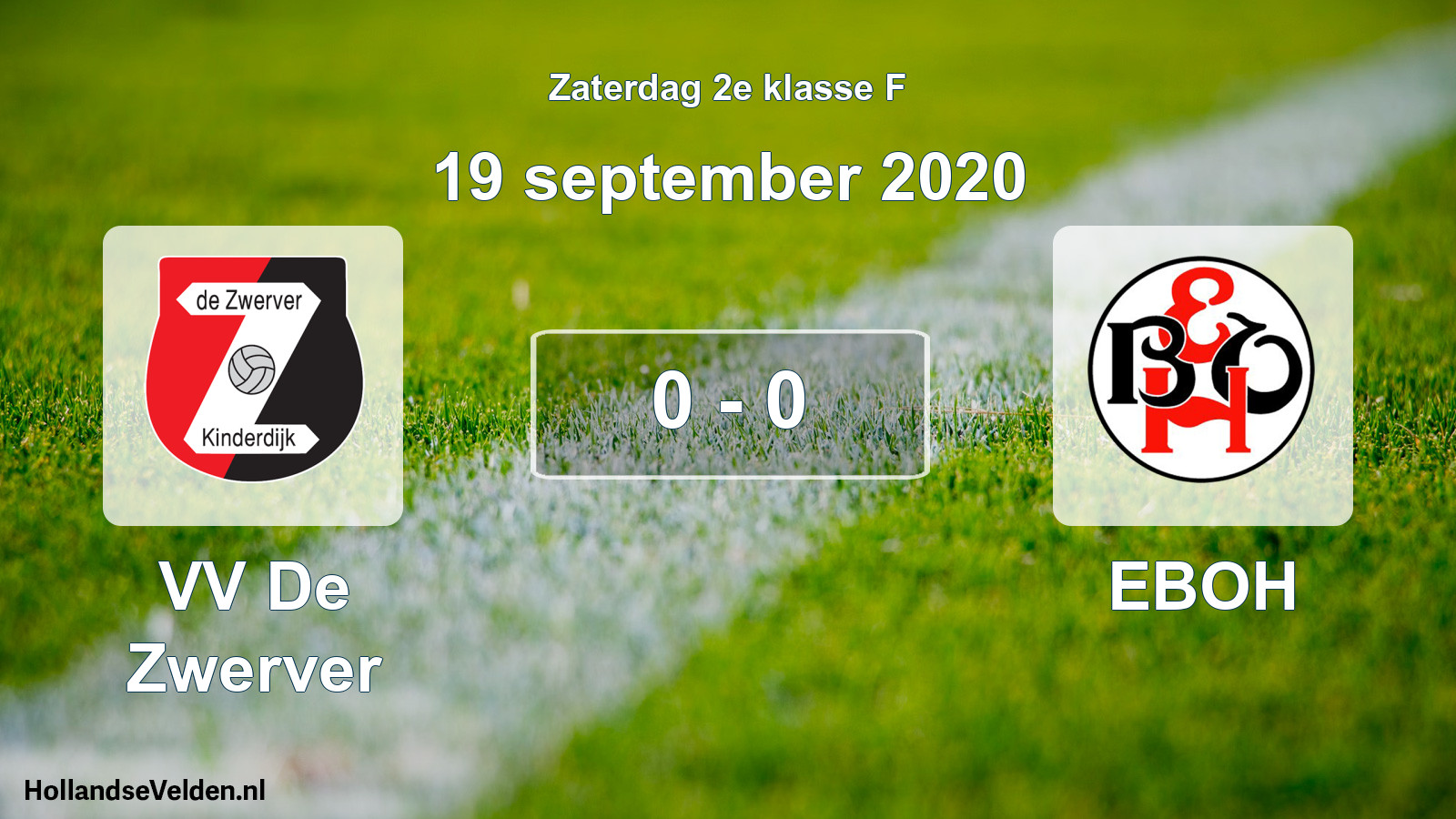 Gespeelde wedstrijd: VV De Zwerver - EBOH 0 - 0 (19 september 2020)
