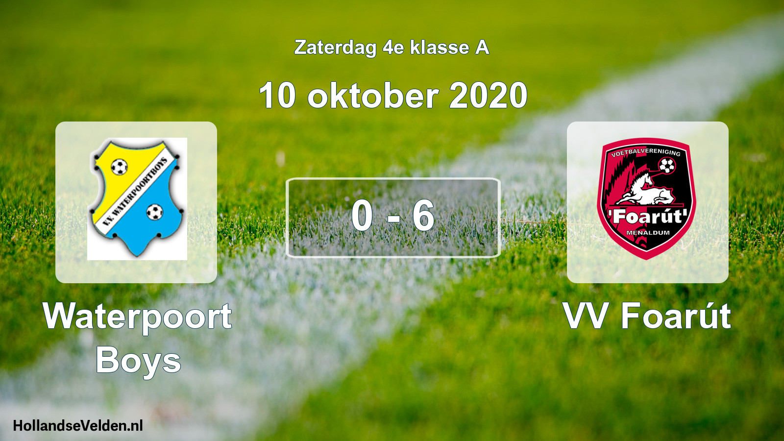 Gespeelde wedstrijd: Waterpoort Boys - VV Foarút 0 - 6 (10 oktober 2020)