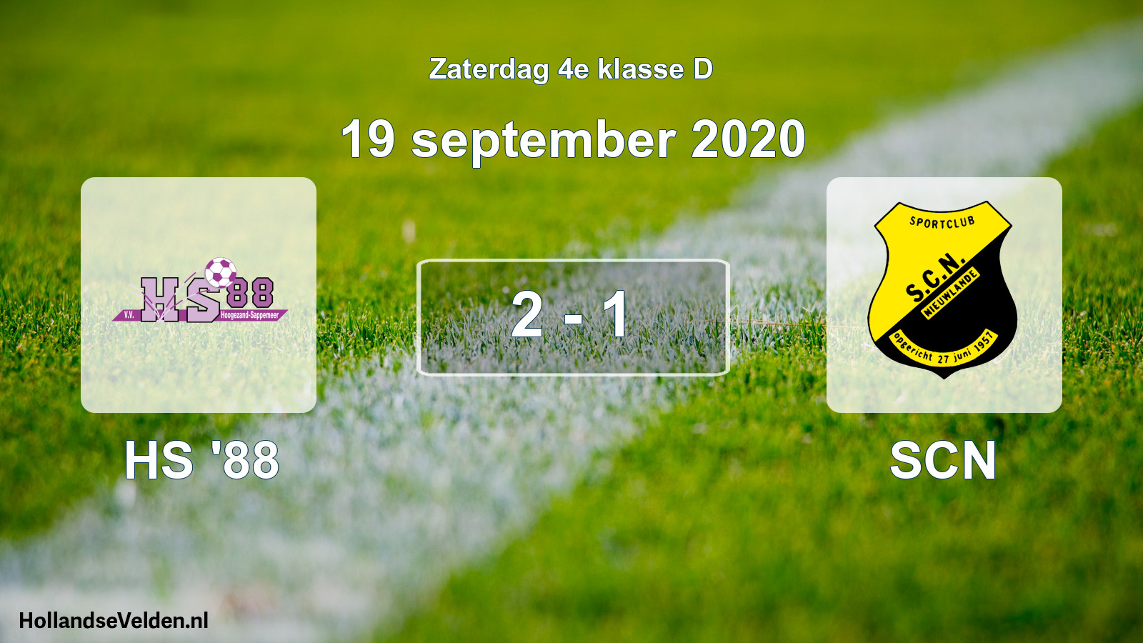 Gespeelde wedstrijd: HS '88 - SCN 2 - 1 (19 september 2020)