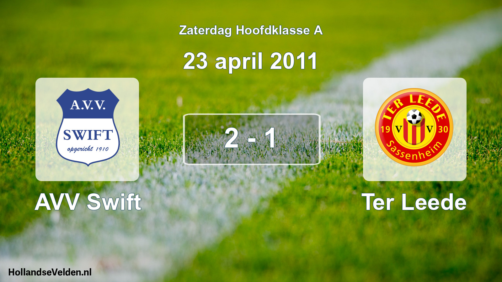 Gespeelde wedstrijd: AVV Swift - Ter Leede 2 - 1 (23 april 2011)