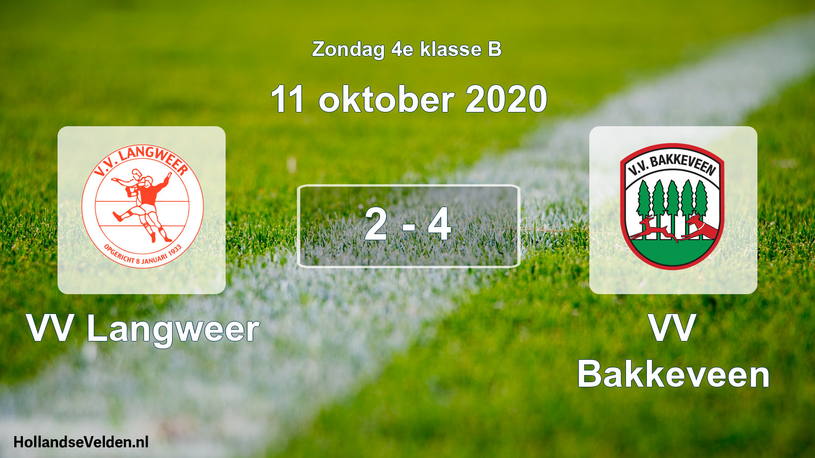 Gespeelde wedstrijd: VV Langweer - VV Bakkeveen 2 - 4 (11 oktober 2020)
