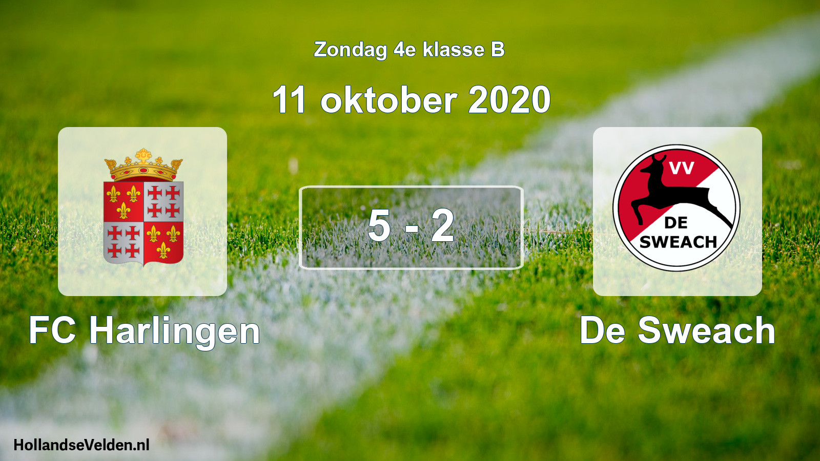 Gespeelde wedstrijd: FC Harlingen - De Sweach 5 - 2 (11 oktober 2020)