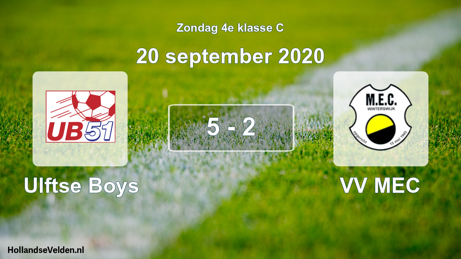 Gespeelde wedstrijd: Ulftse Boys - VV MEC 5 - 2 (20 september 2020)