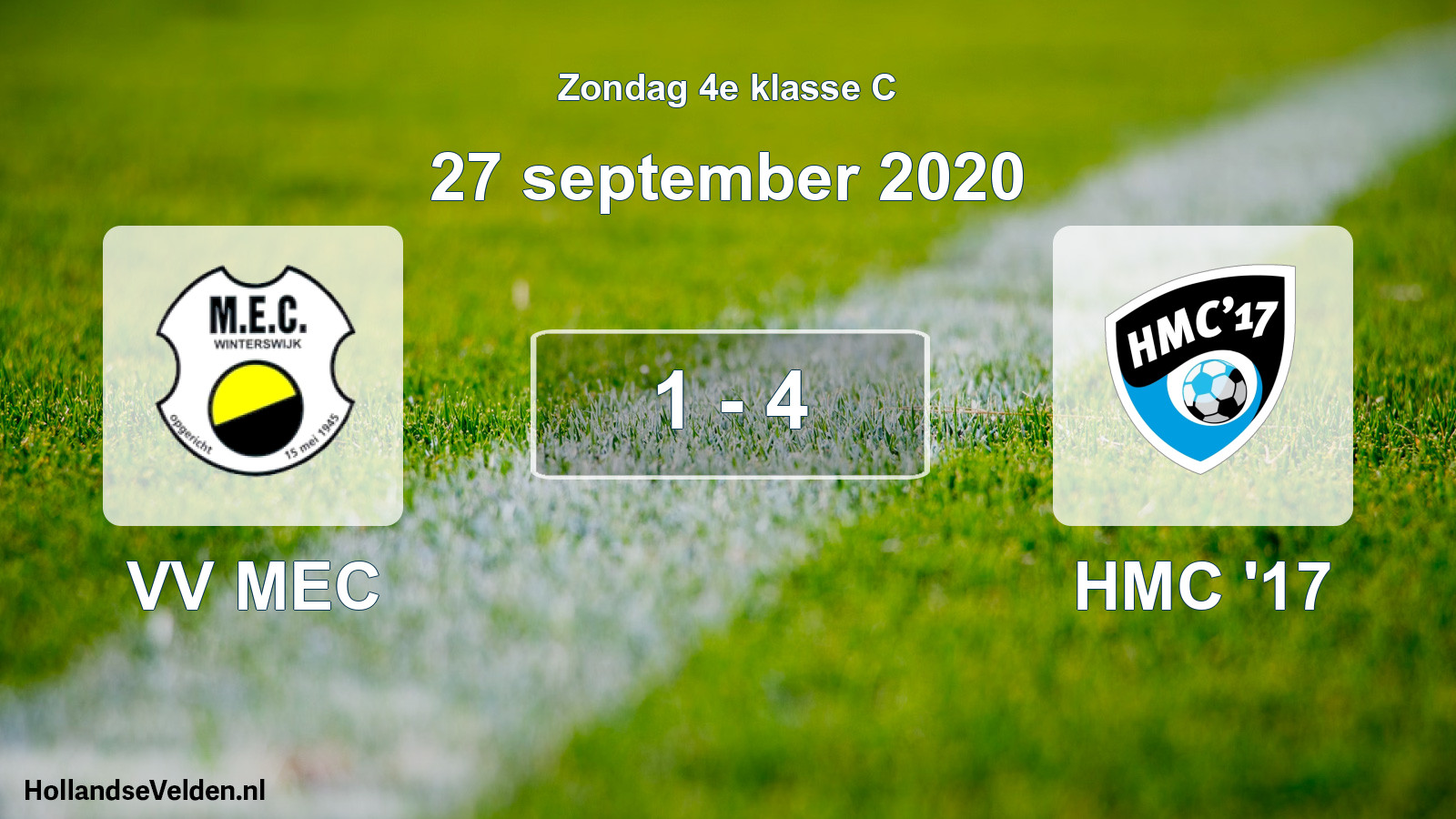Gespeelde wedstrijd: VV MEC - HMC '17 1 - 4 (27 september 2020)