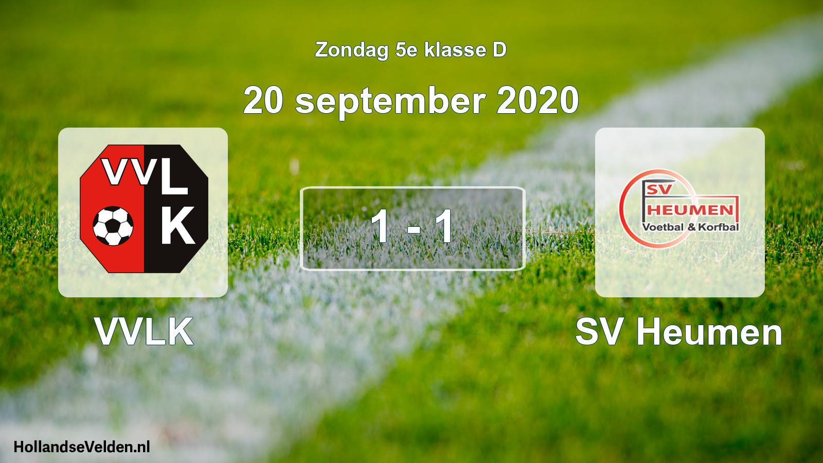 Gespeelde wedstrijd: VVLK - SV Heumen 1 - 1 (20 september 2020)