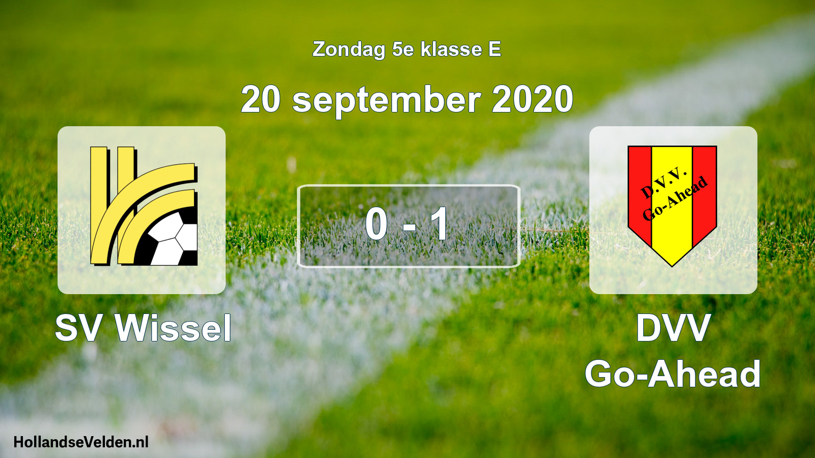 Gespeelde wedstrijd: SV Wissel - DVV Go-Ahead 0 - 1 (20 september 2020)