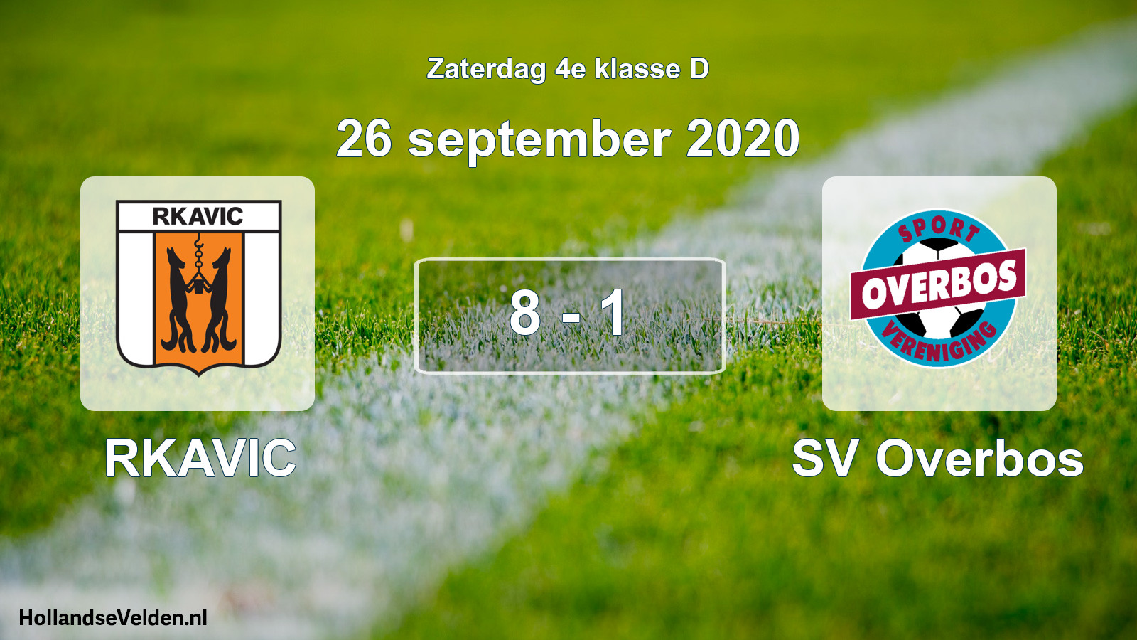Gespeelde wedstrijd: RKAVIC - SV Overbos 8 - 1 (26 september 2020)