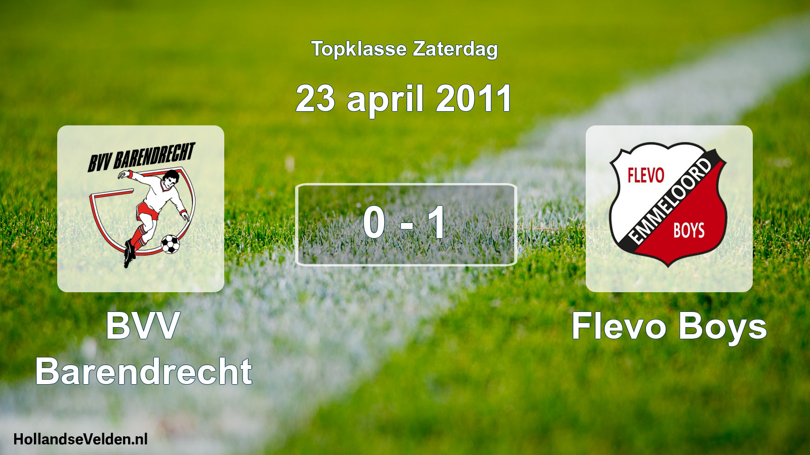 Gespeelde wedstrijd: BVV Barendrecht - Flevo Boys 0 - 1 (23 april 2011)