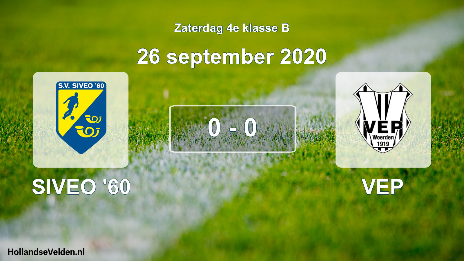 Gespeelde wedstrijd: SIVEO '60 - VEP 0 - 0 (26 september 2020)