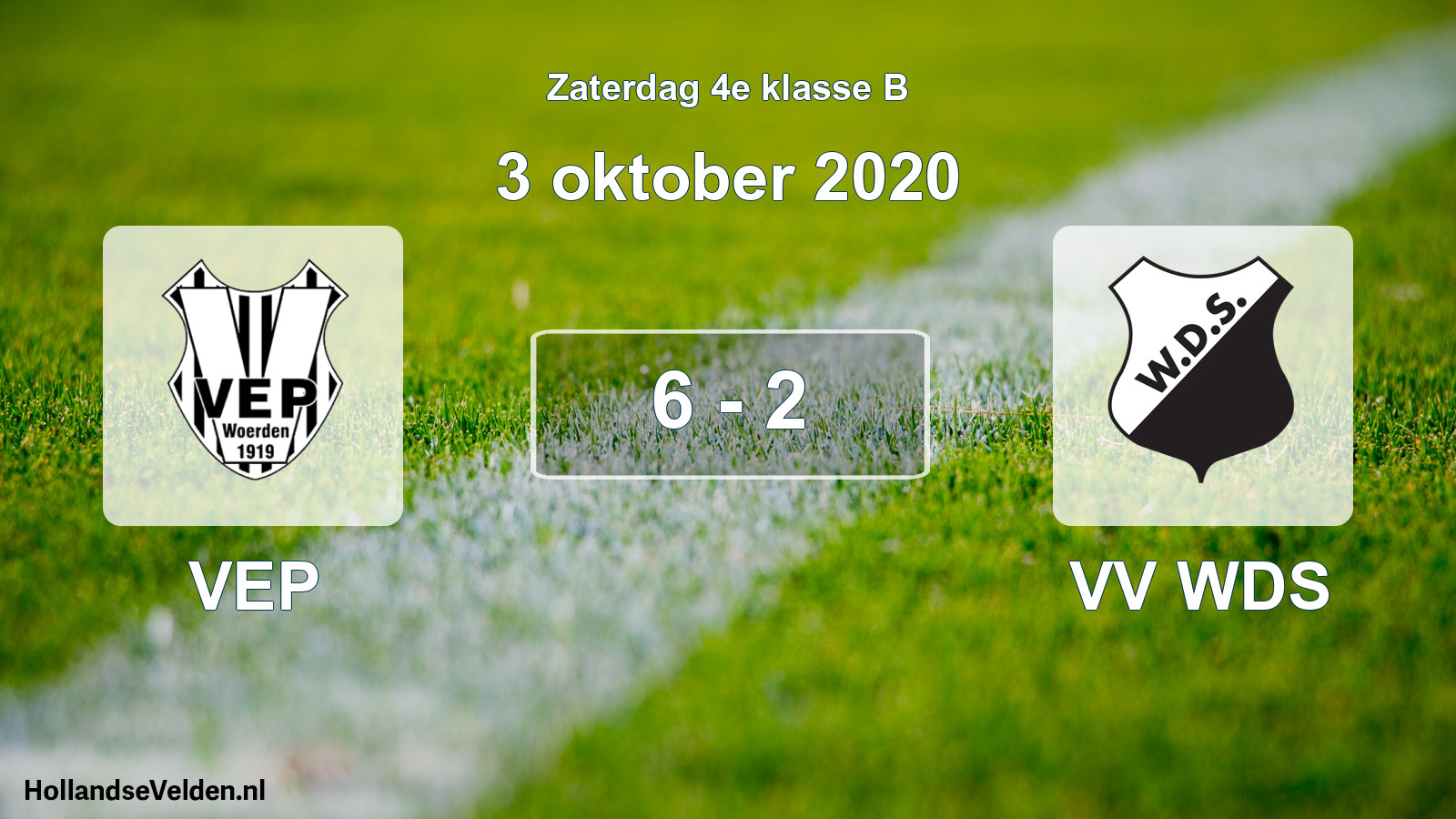 Gespeelde wedstrijd: VEP - VV WDS 6 - 2 (3 oktober 2020)