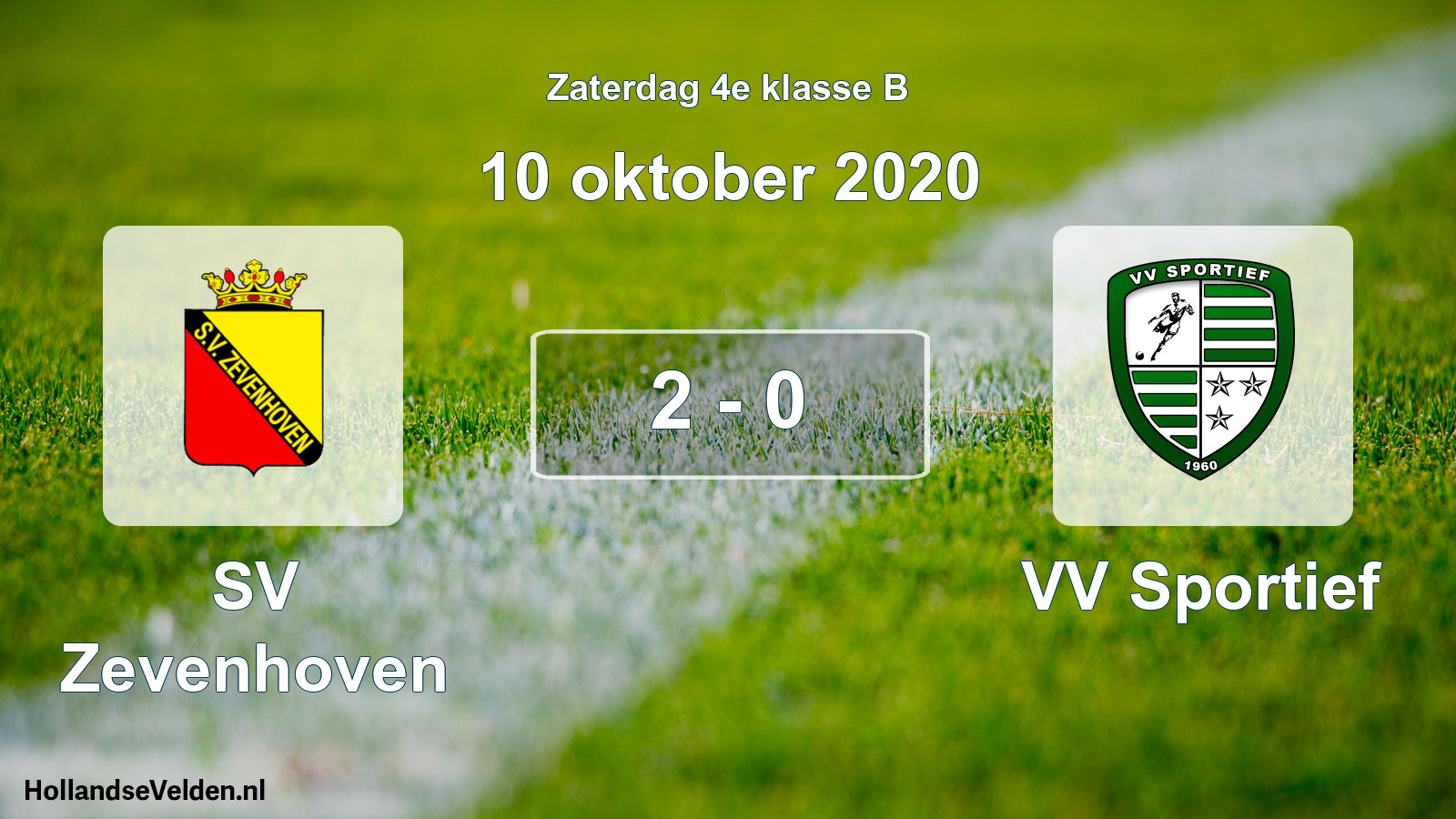 Gespeelde wedstrijd: SV Zevenhoven - VV Sportief 2 - 0 (10 oktober 2020)