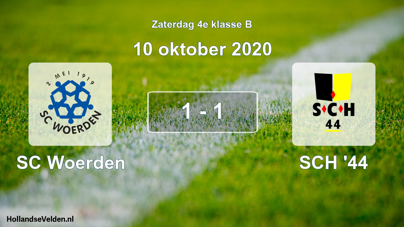 Gespeelde wedstrijd: SC Woerden - SCH '44 1 - 1 (10 oktober 2020)