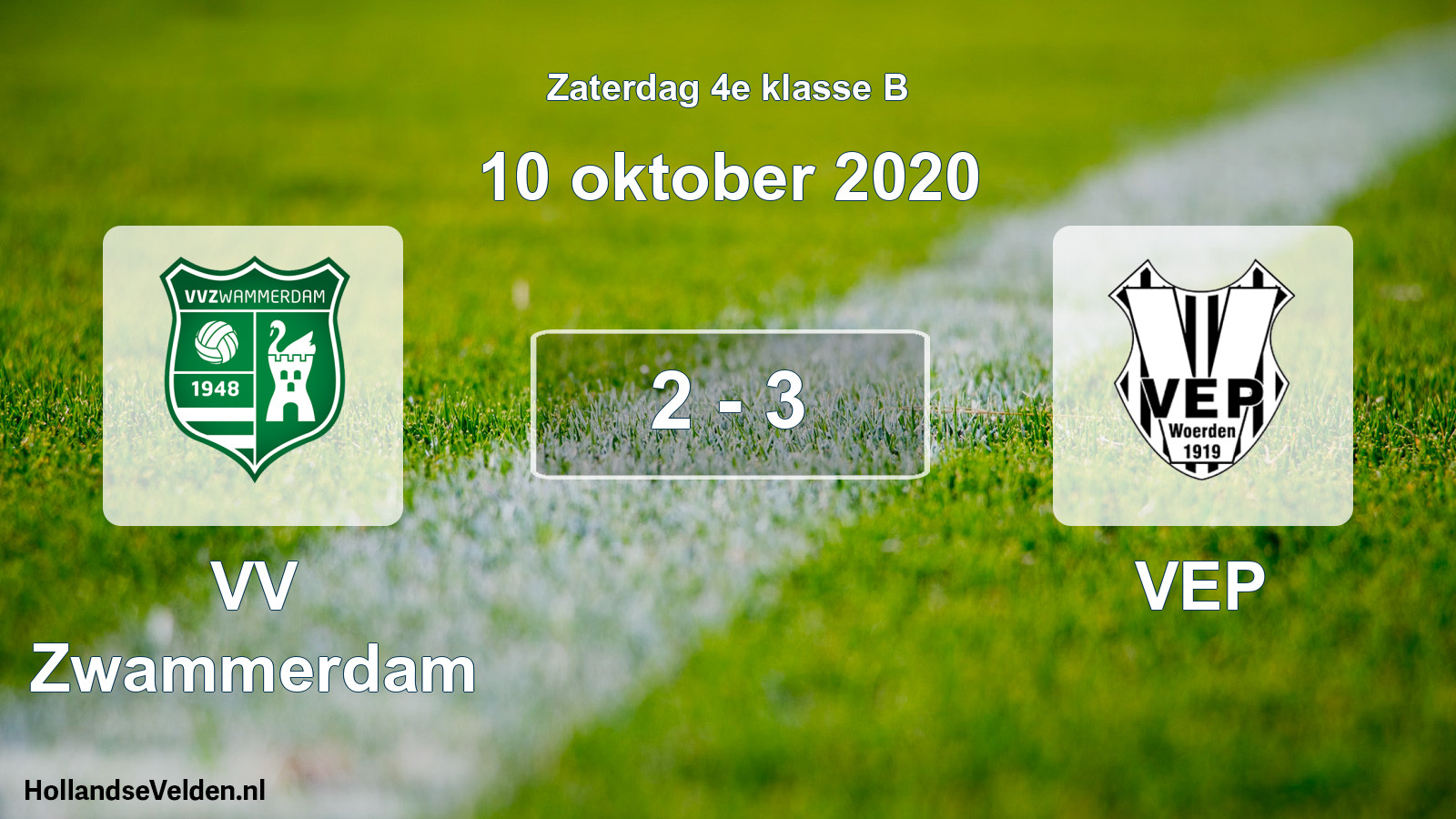 Gespeelde wedstrijd: VV Zwammerdam - VEP 2 - 3 (10 oktober 2020)