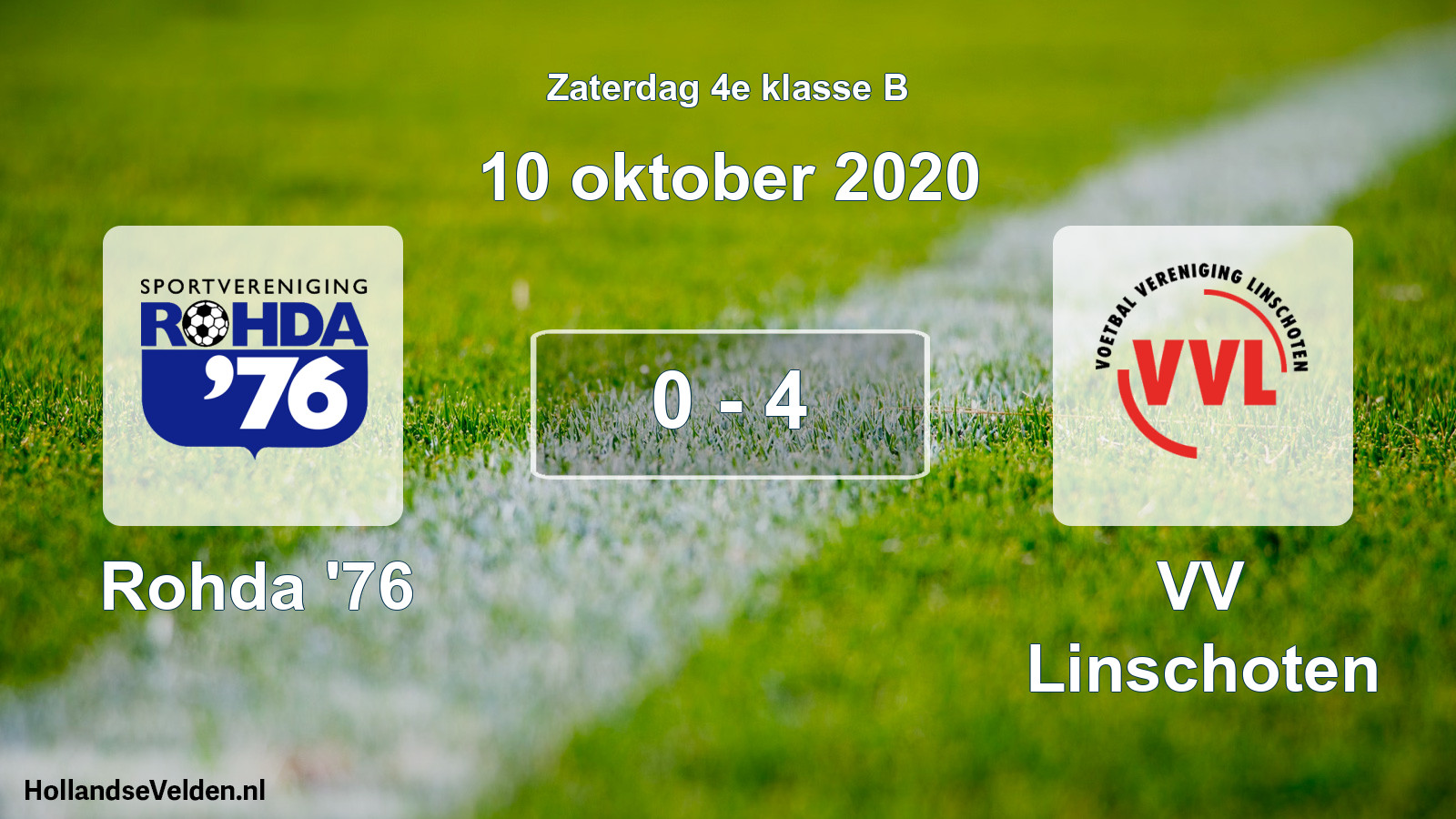 Gespeelde wedstrijd: Rohda '76 - VV Linschoten 0 - 4 (10 oktober 2020)