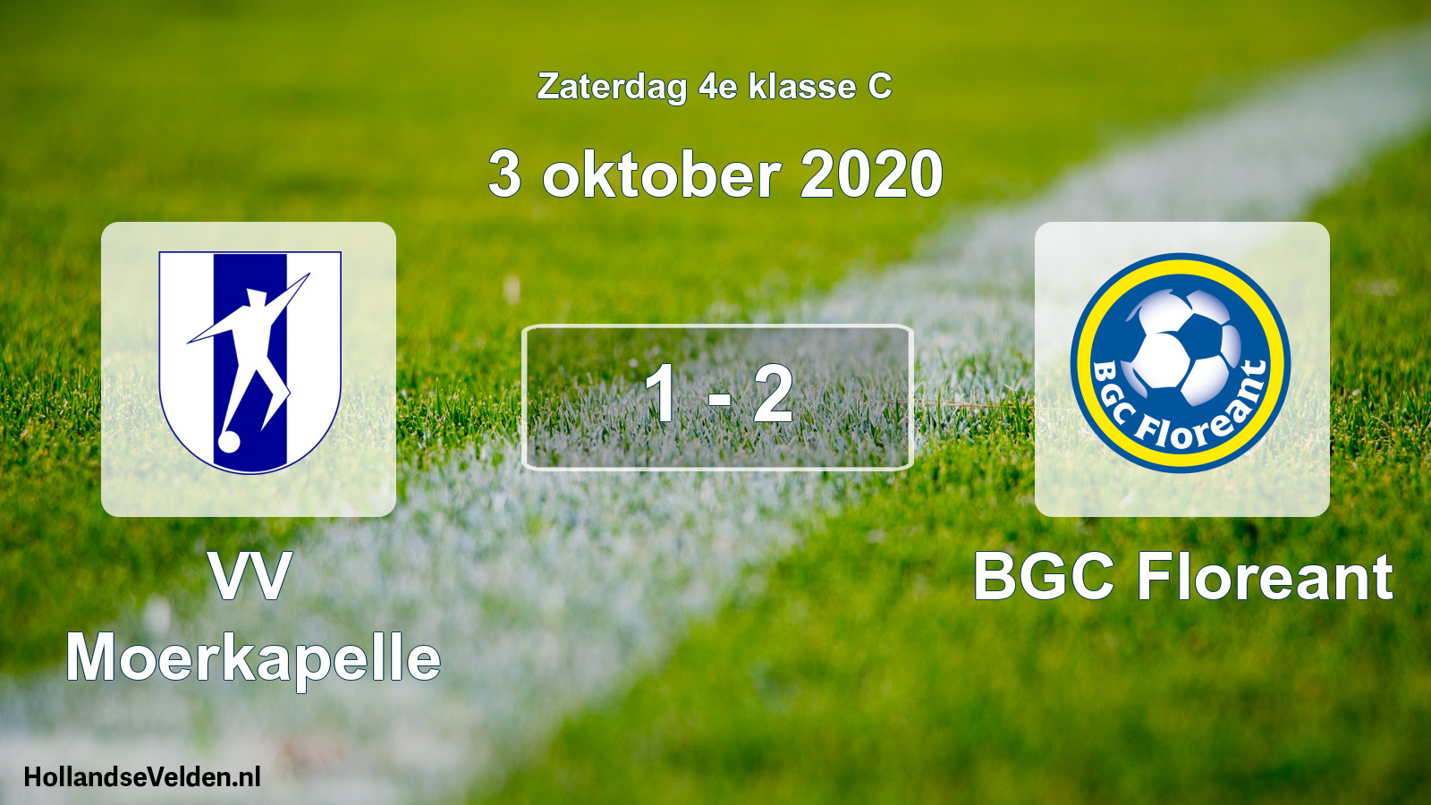 Gespeelde wedstrijd: VV Moerkapelle - BGC Floreant 1 - 2 (3 oktober 2020)