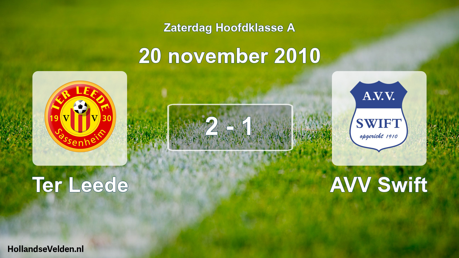Gespeelde wedstrijd: Ter Leede - AVV Swift 2 - 1 (20 november 2010)