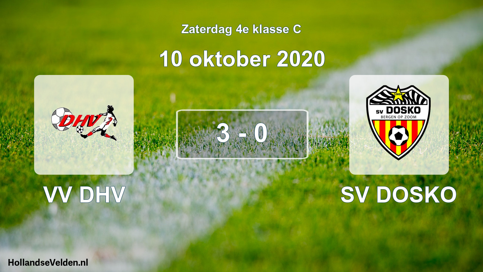 Gespeelde wedstrijd: VV DHV - SV DOSKO 3 - 0 (10 oktober 2020)