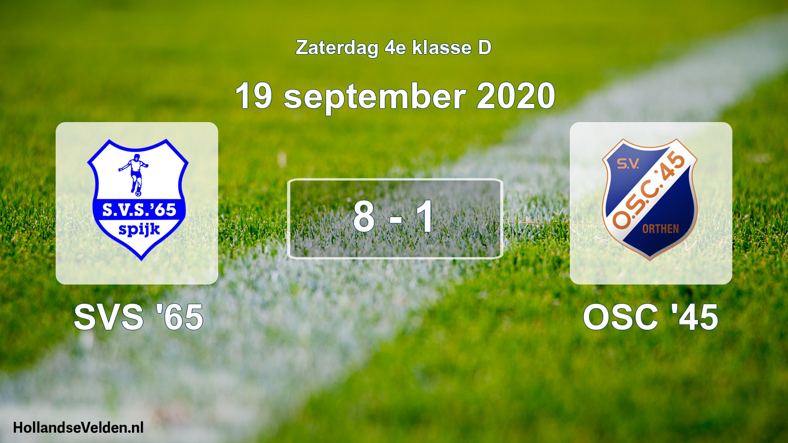 Gespeelde wedstrijd: SVS '65 - OSC '45 8 - 1 (19 september 2020)
