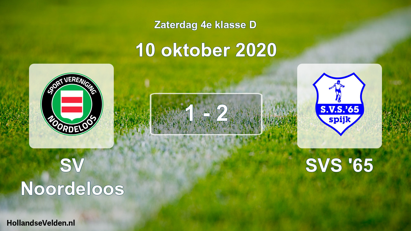 Gespeelde wedstrijd: SV Noordeloos - SVS '65 1 - 2 (10 oktober 2020)